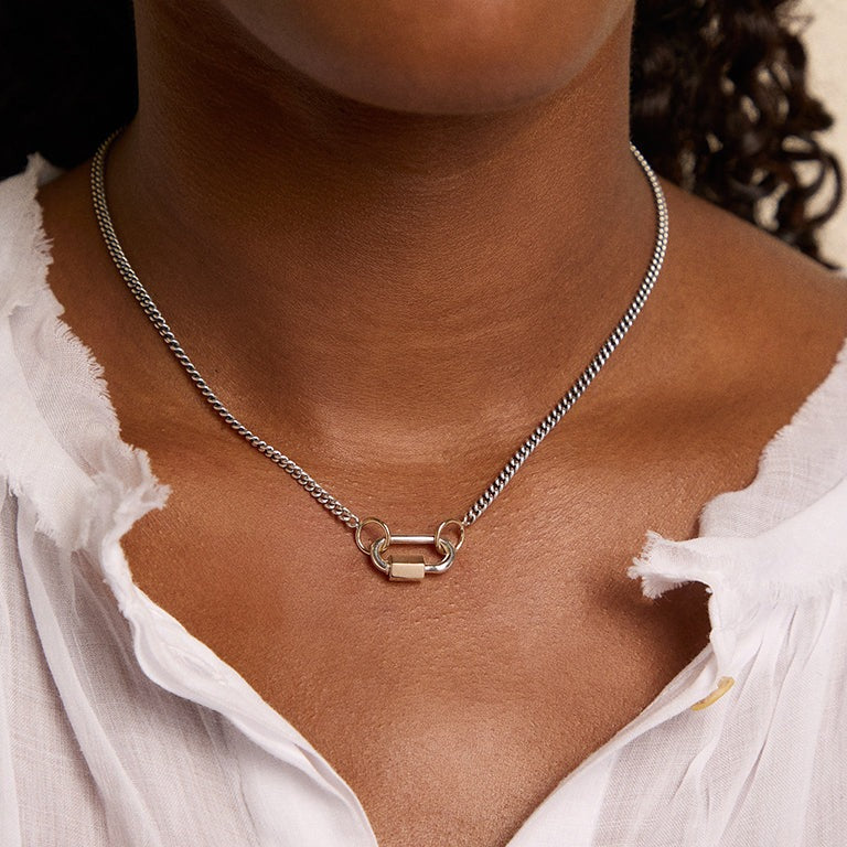 Marla Aaron Silver Not So Heavy Curb Chain Necklace 16"