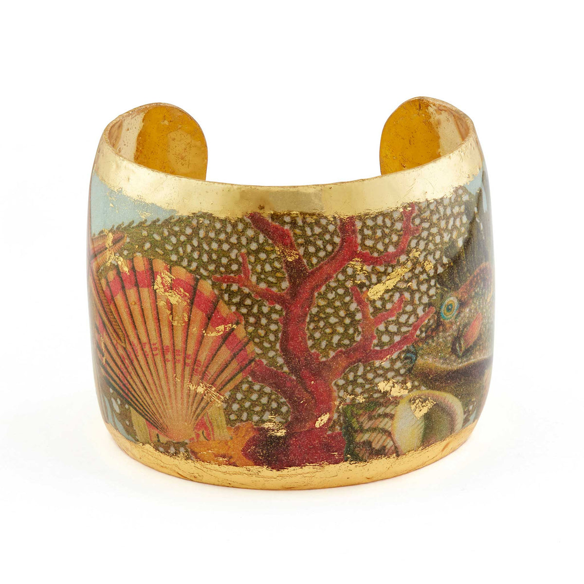 Evocateur Under the Sea 22K Gold Leaf Cuff 2"