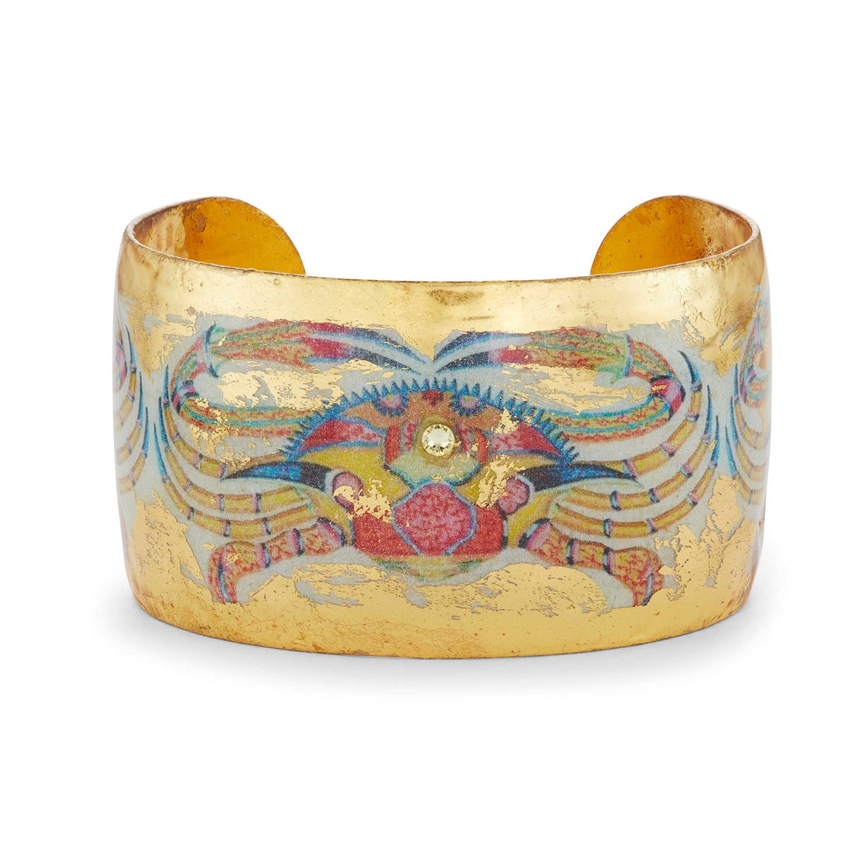 Evocateur Color Crab 22K Gold Leaf Cuff 1.5"