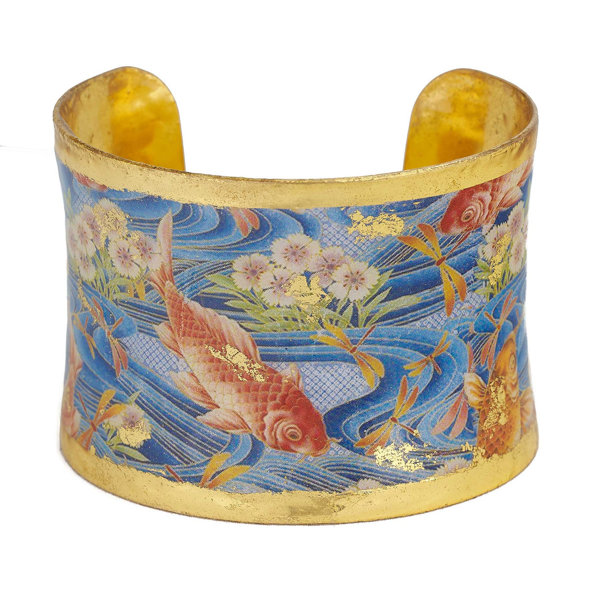 Evocateur Koi Pond 22K Gold Leaf Corset Cuff 2"