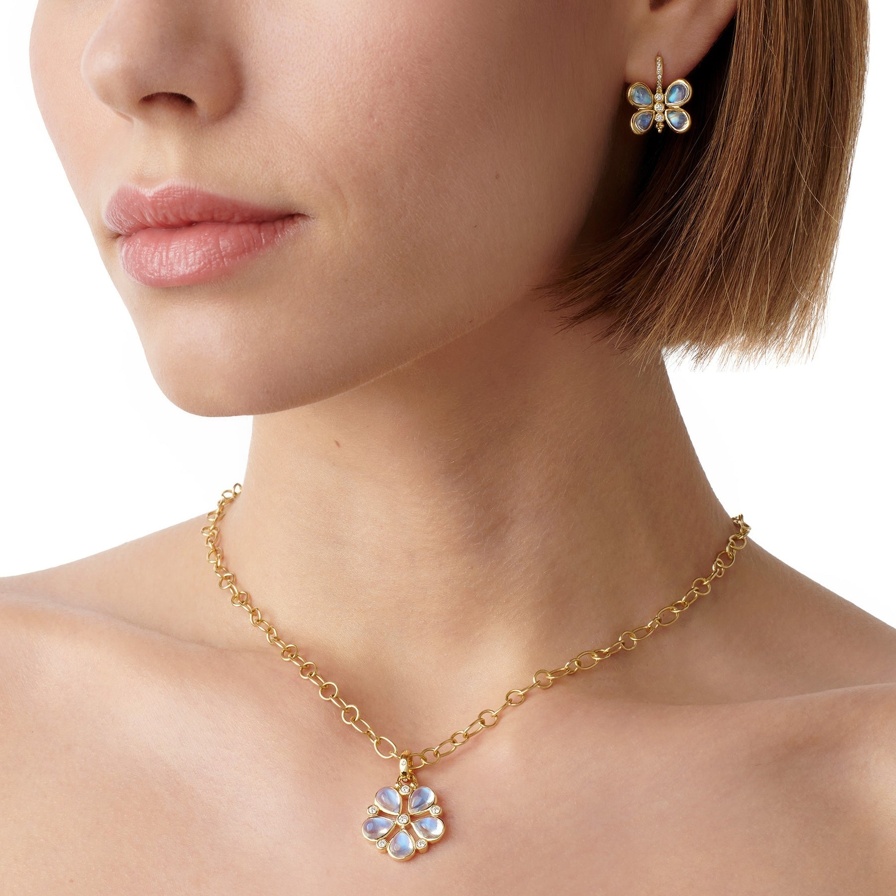 Temple St. Clair Luna Flower Pendant, Luna Butterfly Earrings