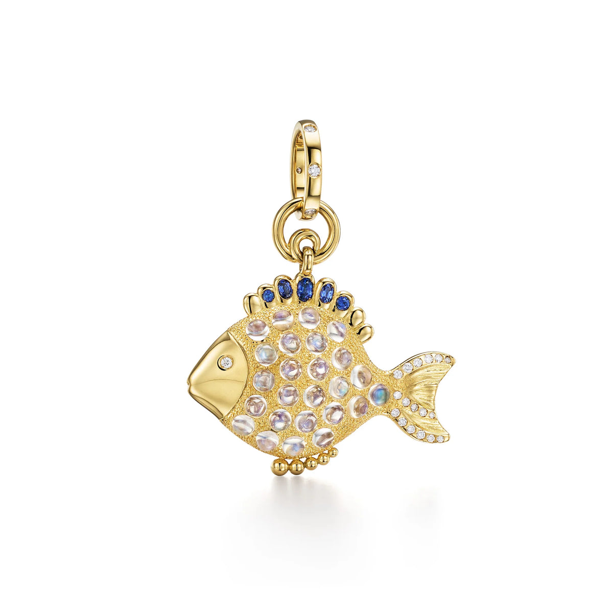 Temple St. Clair Blue Moonstone Bubbly Fish Pendant