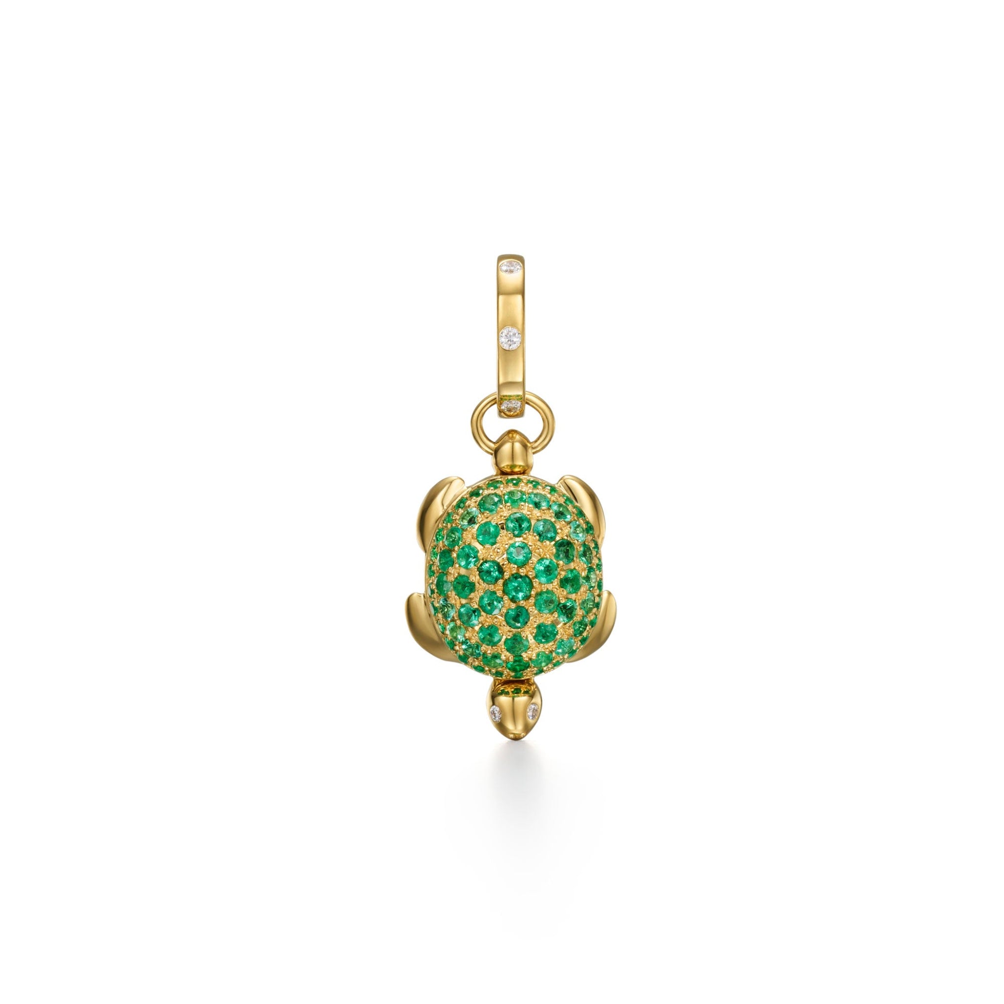 Temple St. Clair Emerald Pavé Turtle Locket