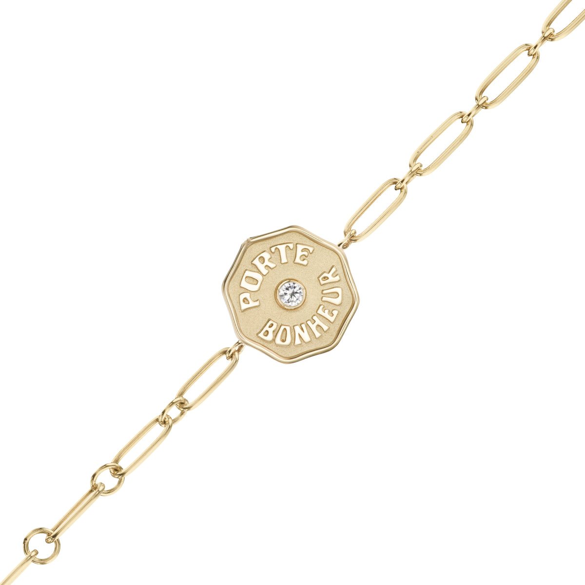 Marlo Laz Petite Porte Bonheur Bracelet White Diamond