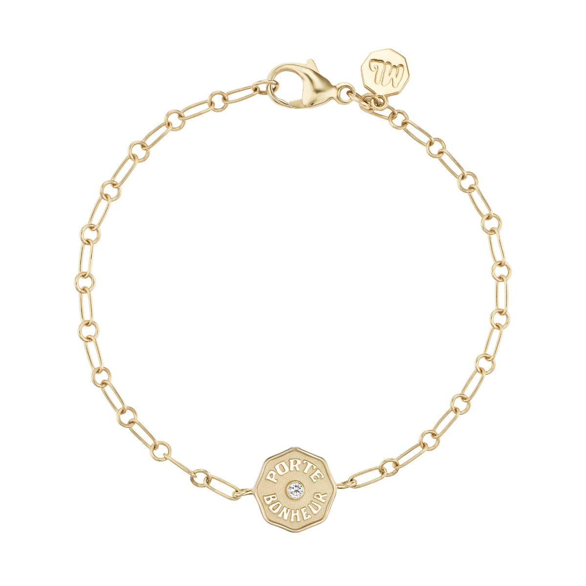 Marlo Laz Petite Porte Bonheur Bracelet White Diamond
