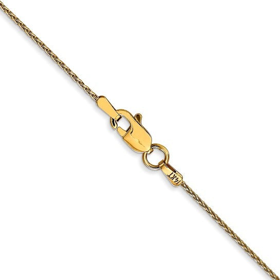 14K Yellow Gold 1mm Parisian Wheat Chain Necklace 16"