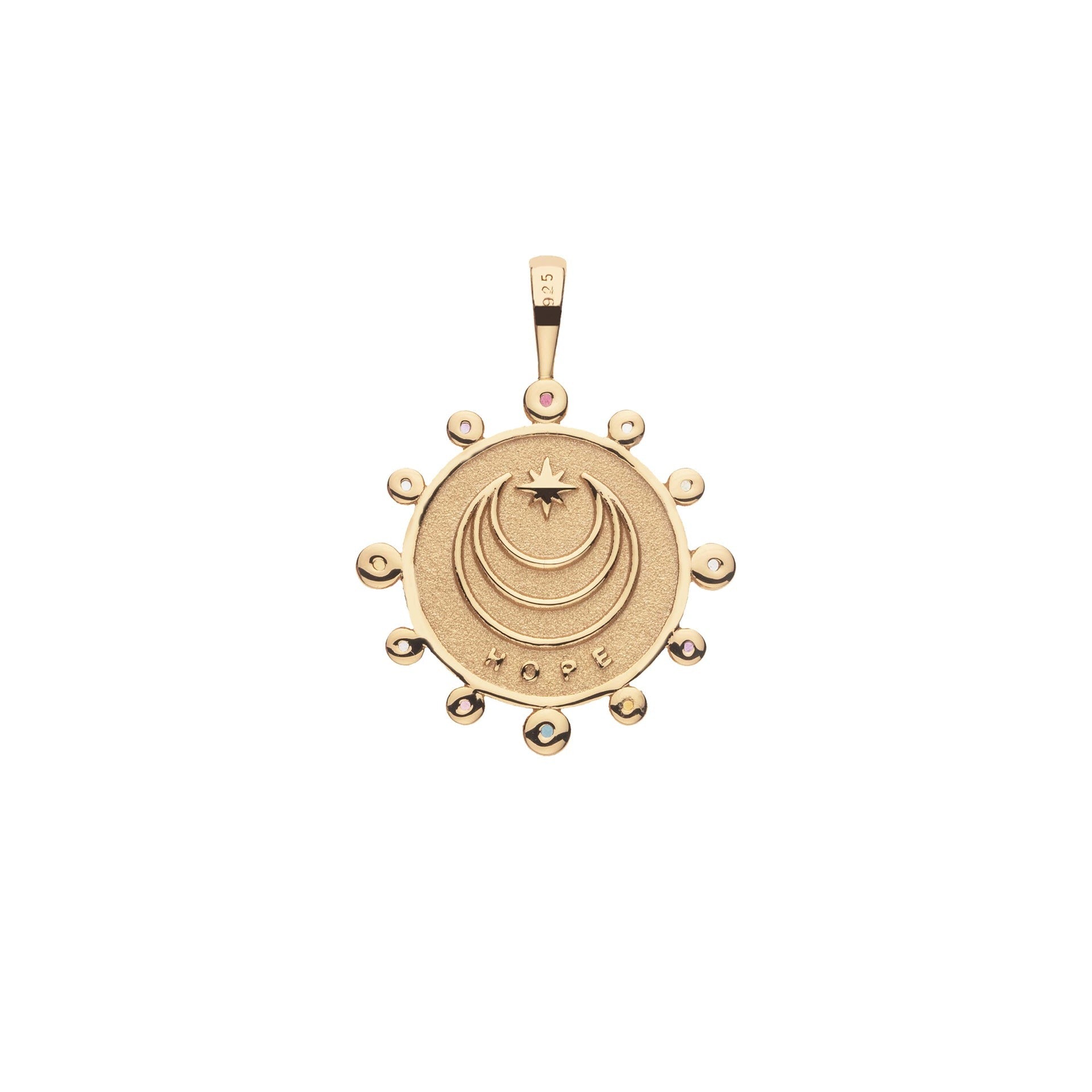 Jane Win HOPE Petite Embellished Coin Pendant Necklace