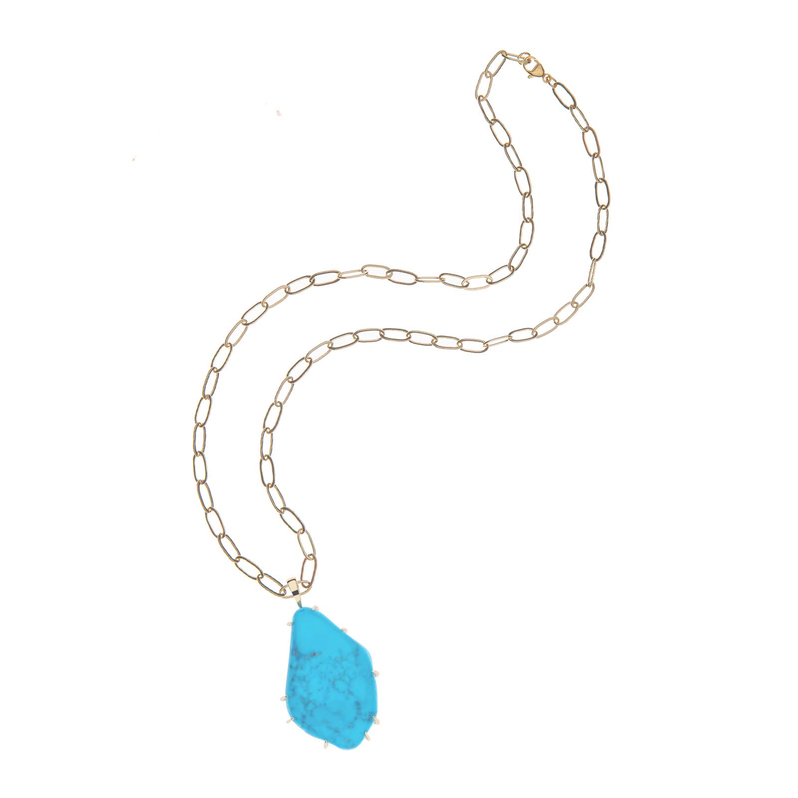 Jane Win LUCKY Turquoise Nugget Pendant Necklace