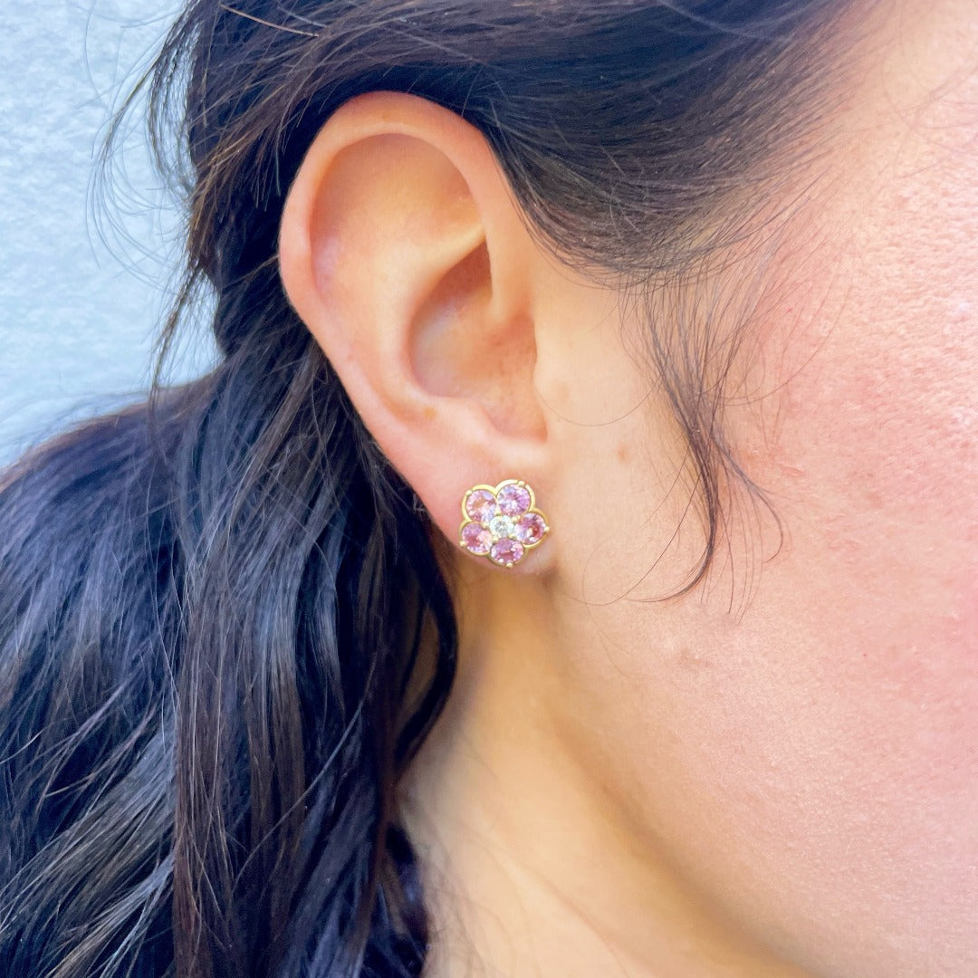 Paul Morelli Pink Sapphire Wild Child Stud Earrings