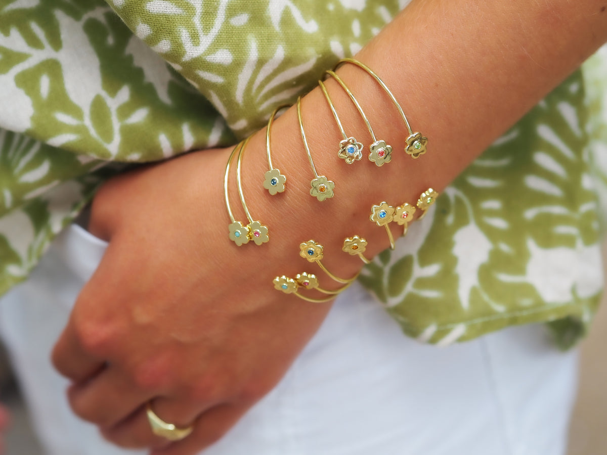 Goldbug Collection Birthstone Daisy Cuffs