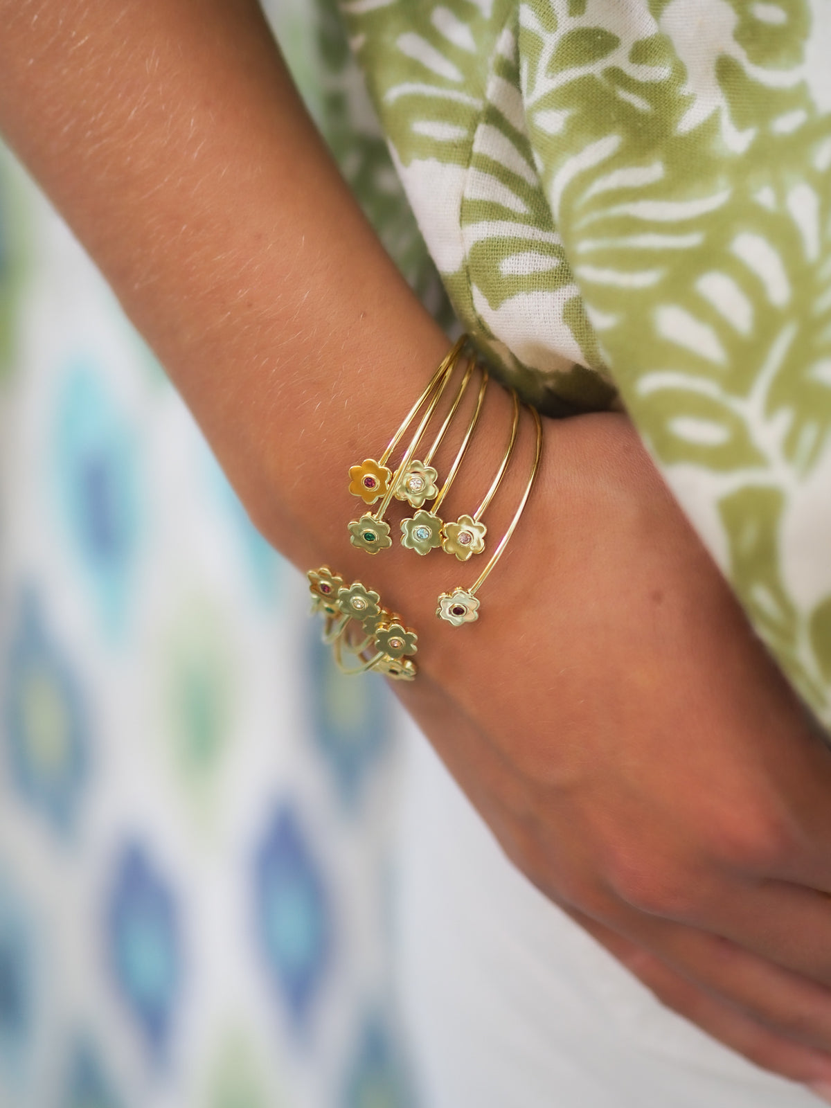 Goldbug Collection Birthstone Daisy Cuffs
