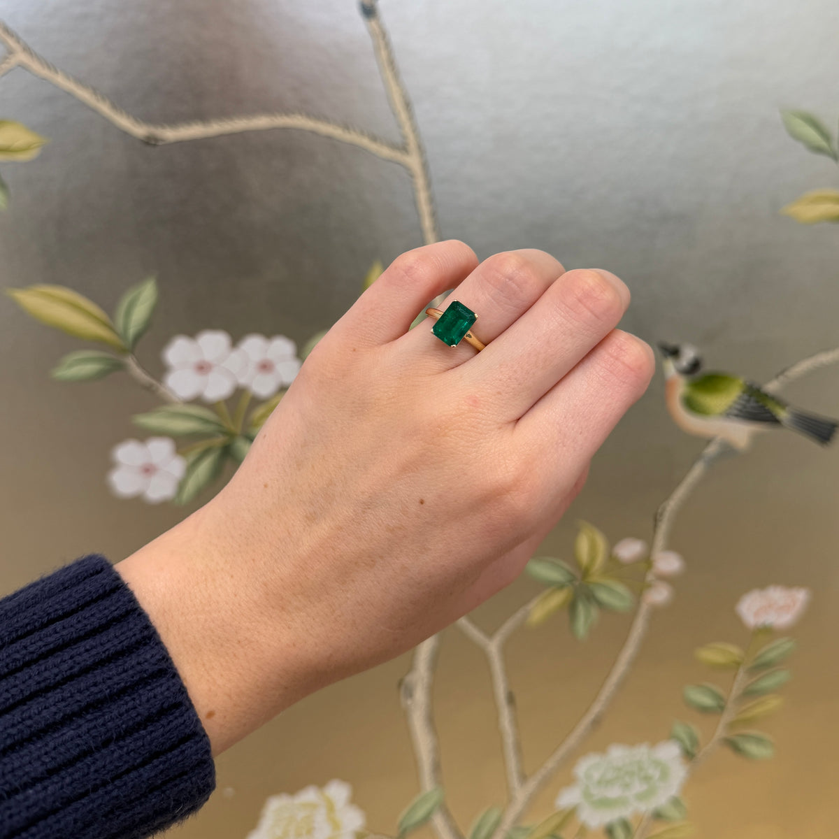 2.53ct Colombian Emerald-Cut Emerald 14K Yellow Gold Ring