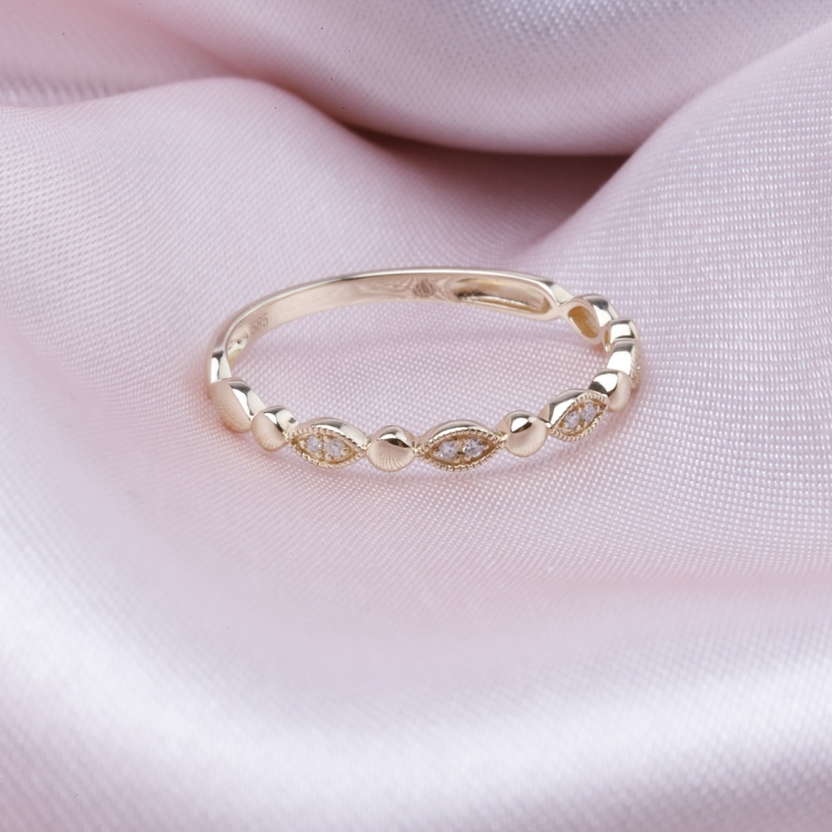 Diamond 14K Rose Gold Stackable Band