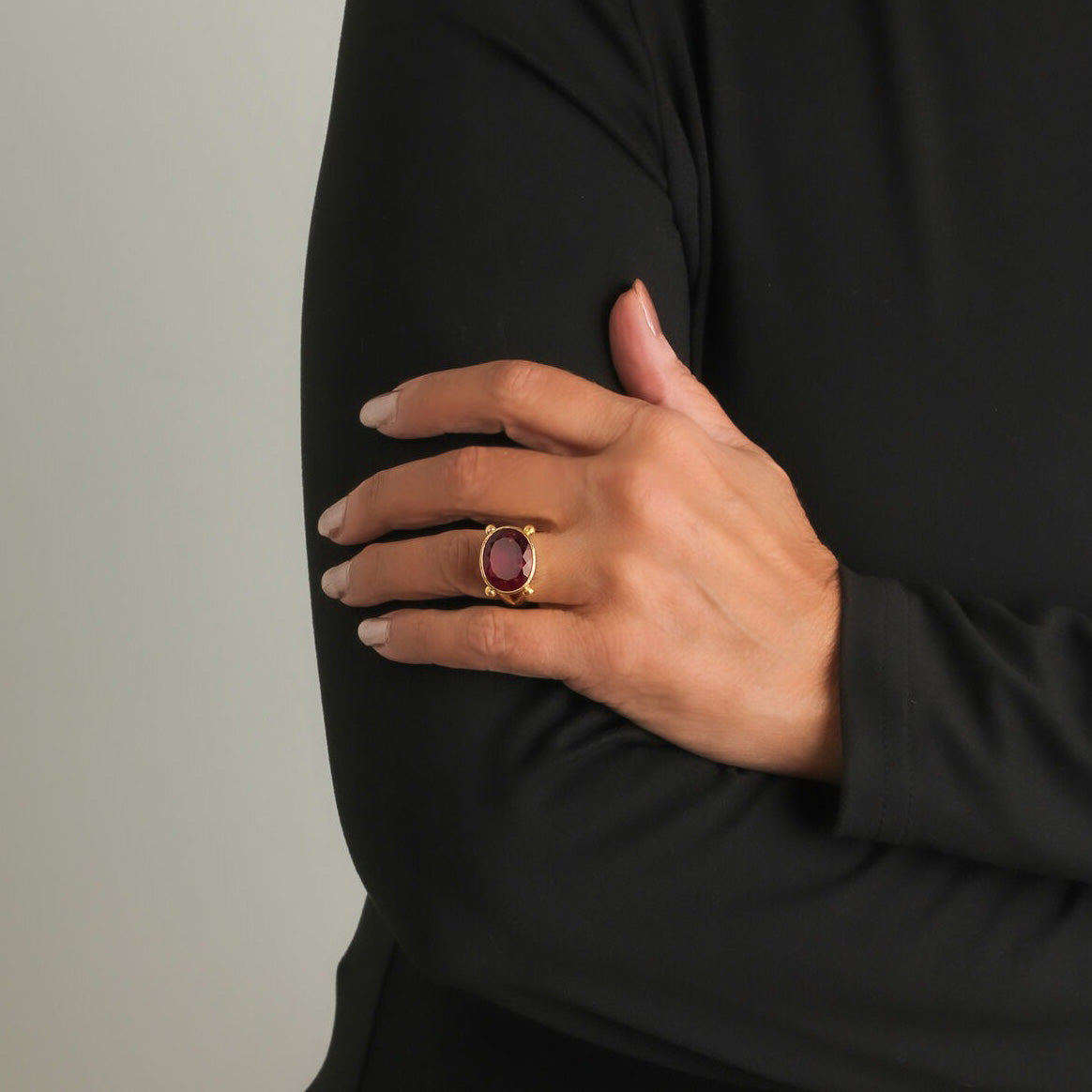 Elizabeth Locke Oval Pink Tourmaline Ring