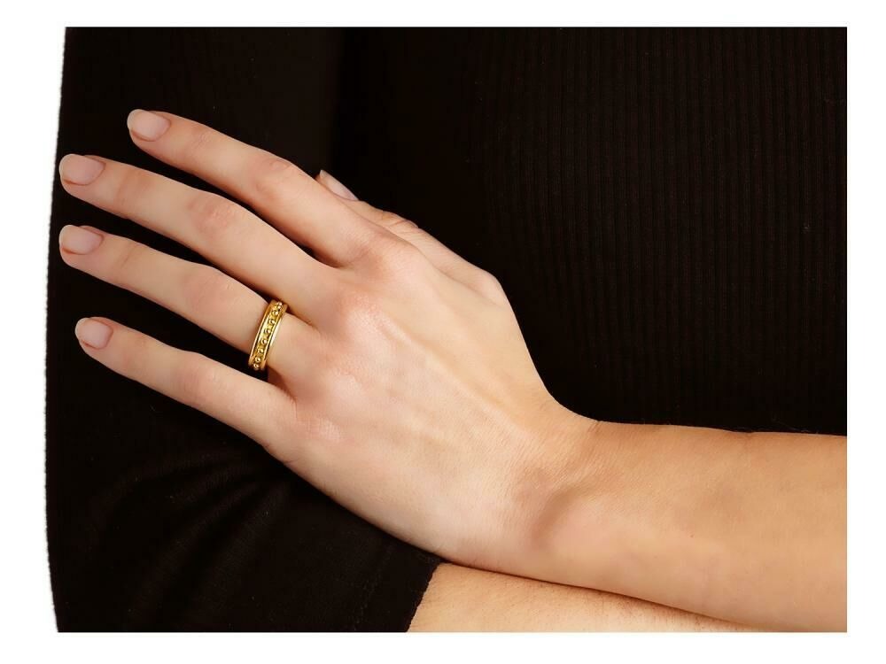 Elizabeth Locke Granulated Stack Ring