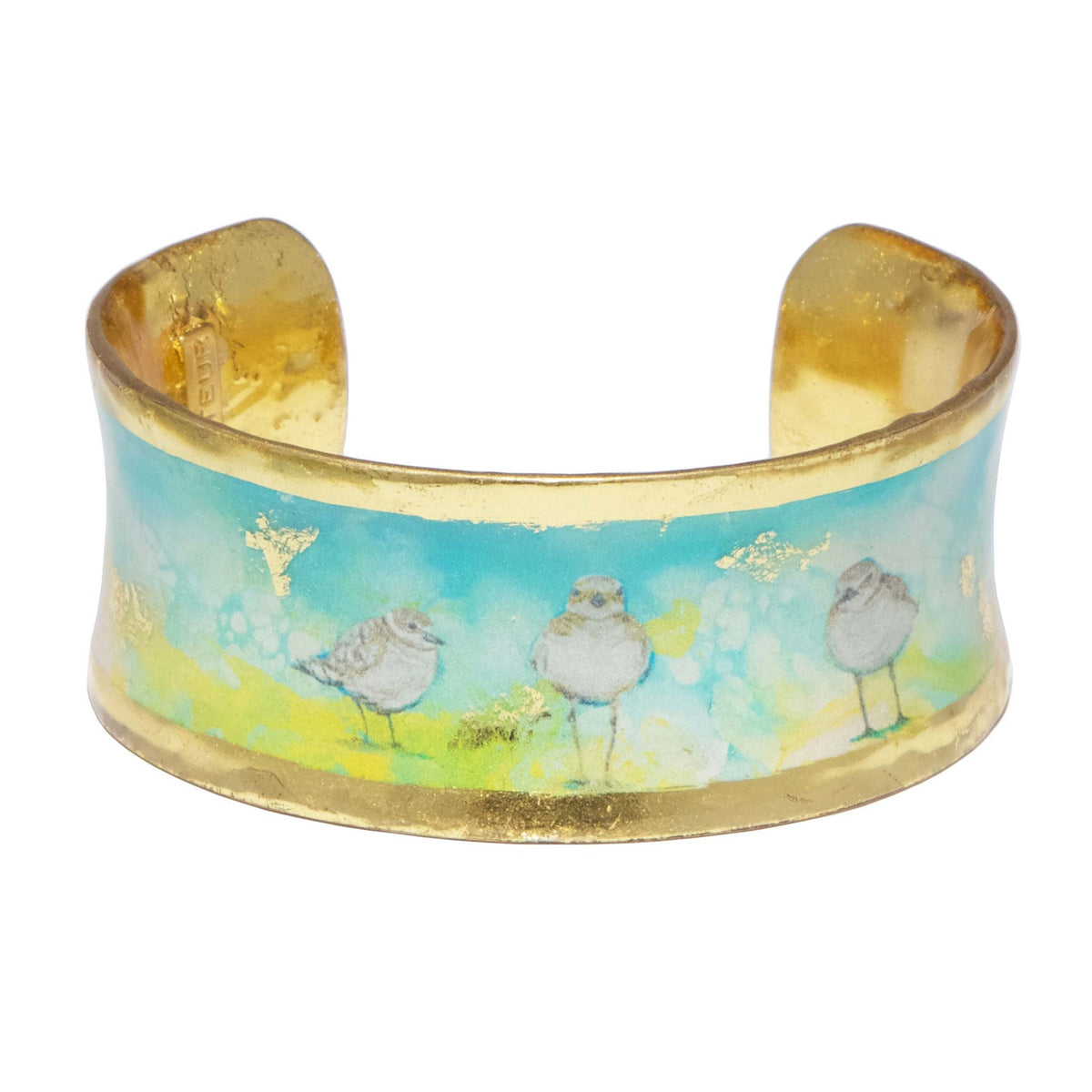 Evocateur Sandpipers 22K Gold Leaf Corset Cuff 1"