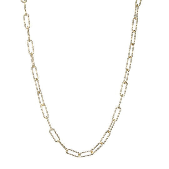 Charles Garnier Gold Plated Silver Diamond Cut 5mm Paperclip Chain Necklace