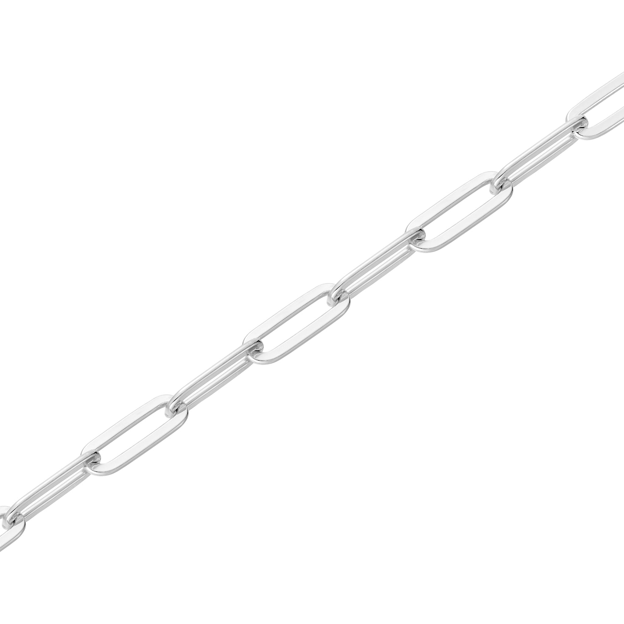 Charles Garnier Rhodium-Plated Sterling Silver 5mm Paperclip Chain Bracelet