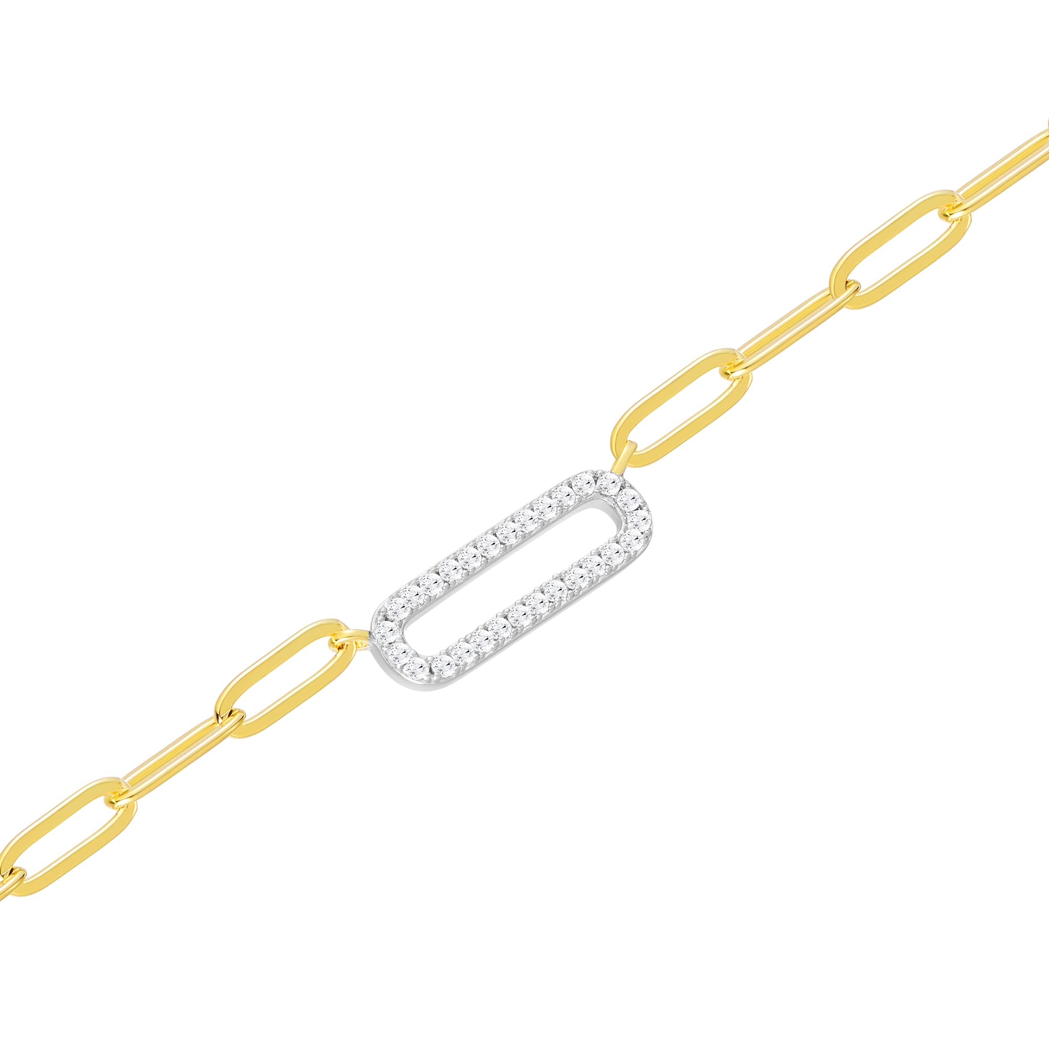 Charles Garnier CZ Gold-Plated Sterling Silver 3mm Paperclip Chain Necklace 17"