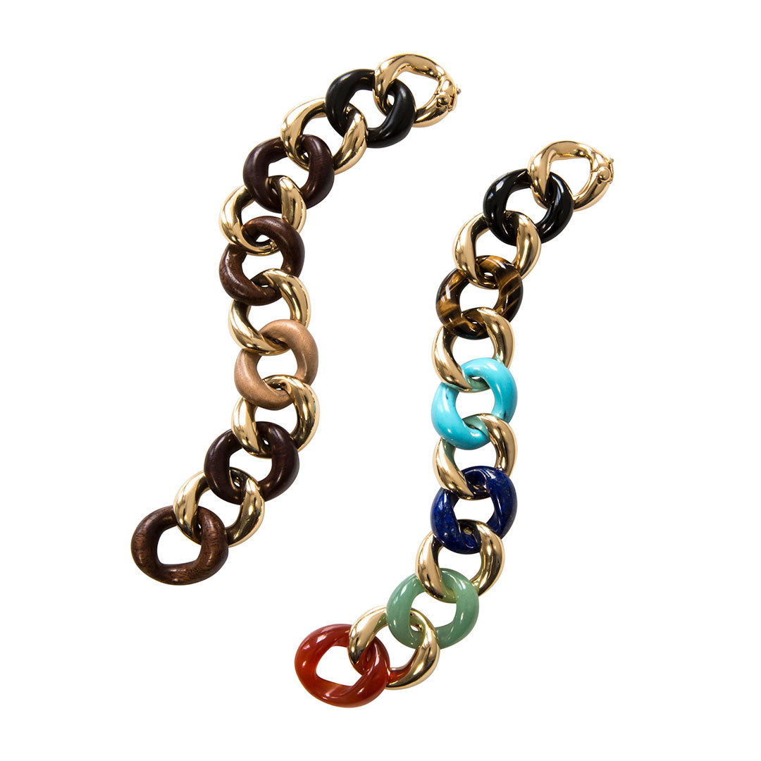 Seaman Schepps Multi Wood Classic Medium Link Bracelet