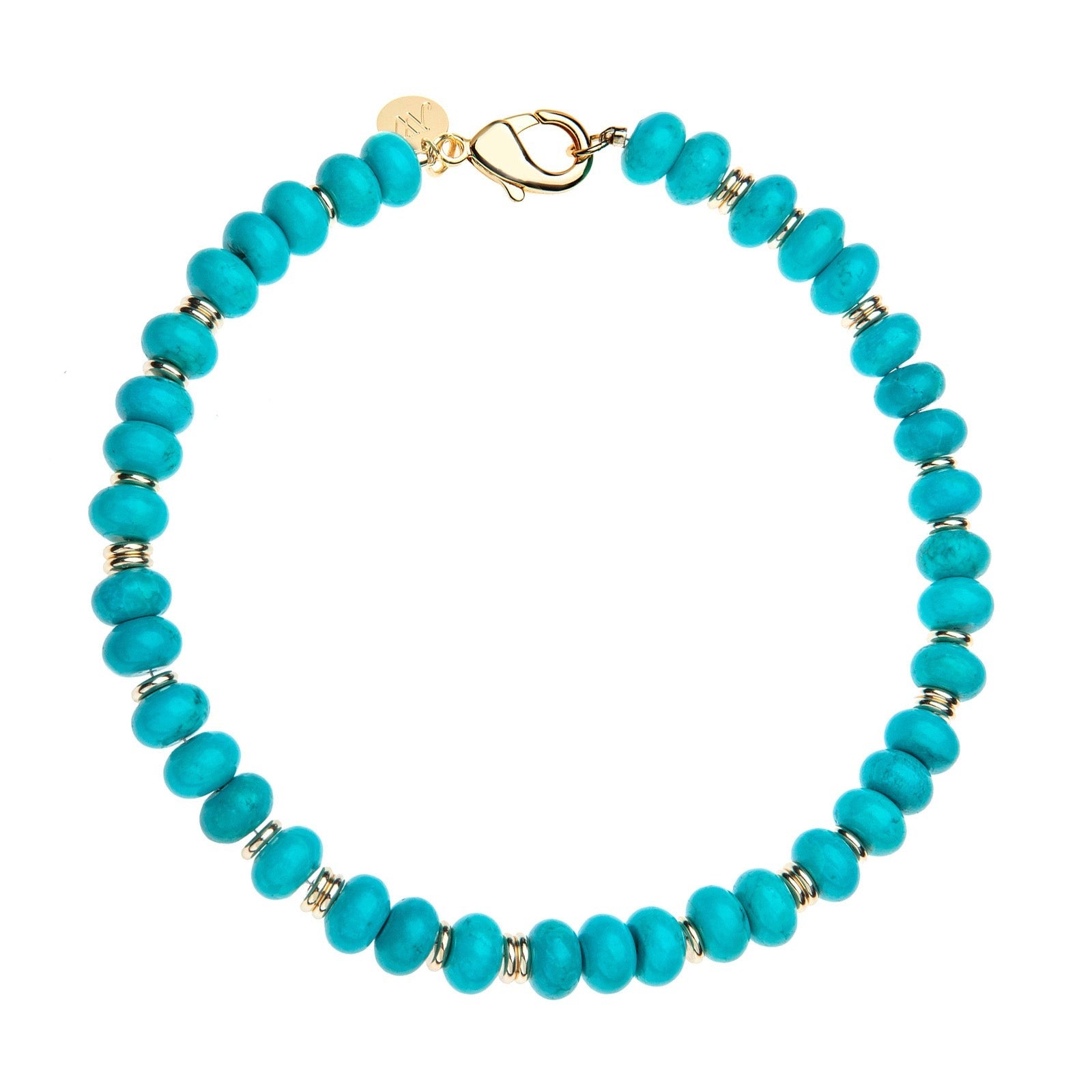 Jane Win STRONG Stone Collector Turquoise Beaded Necklace 16"