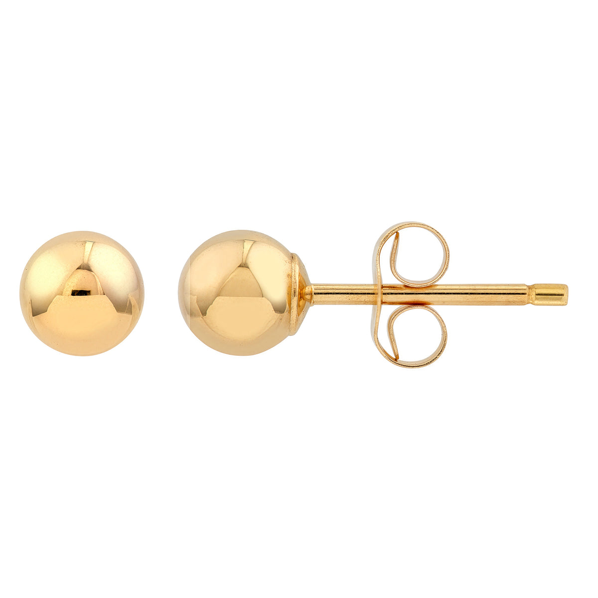14K Yellow Gold 4mm Polished Ball Stud Earrings
