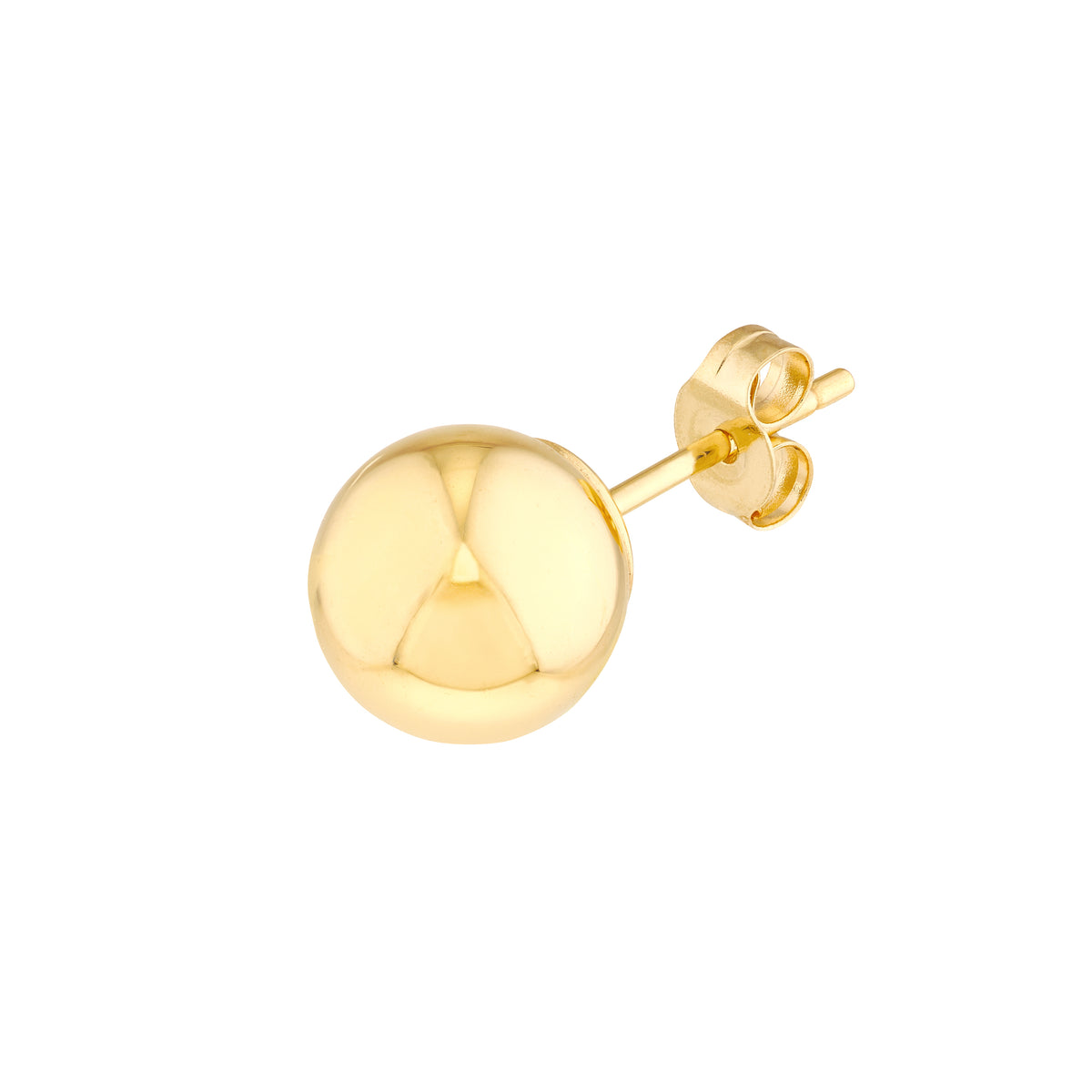 14K Yellow Gold 7mm Polished Ball Stud Earrings