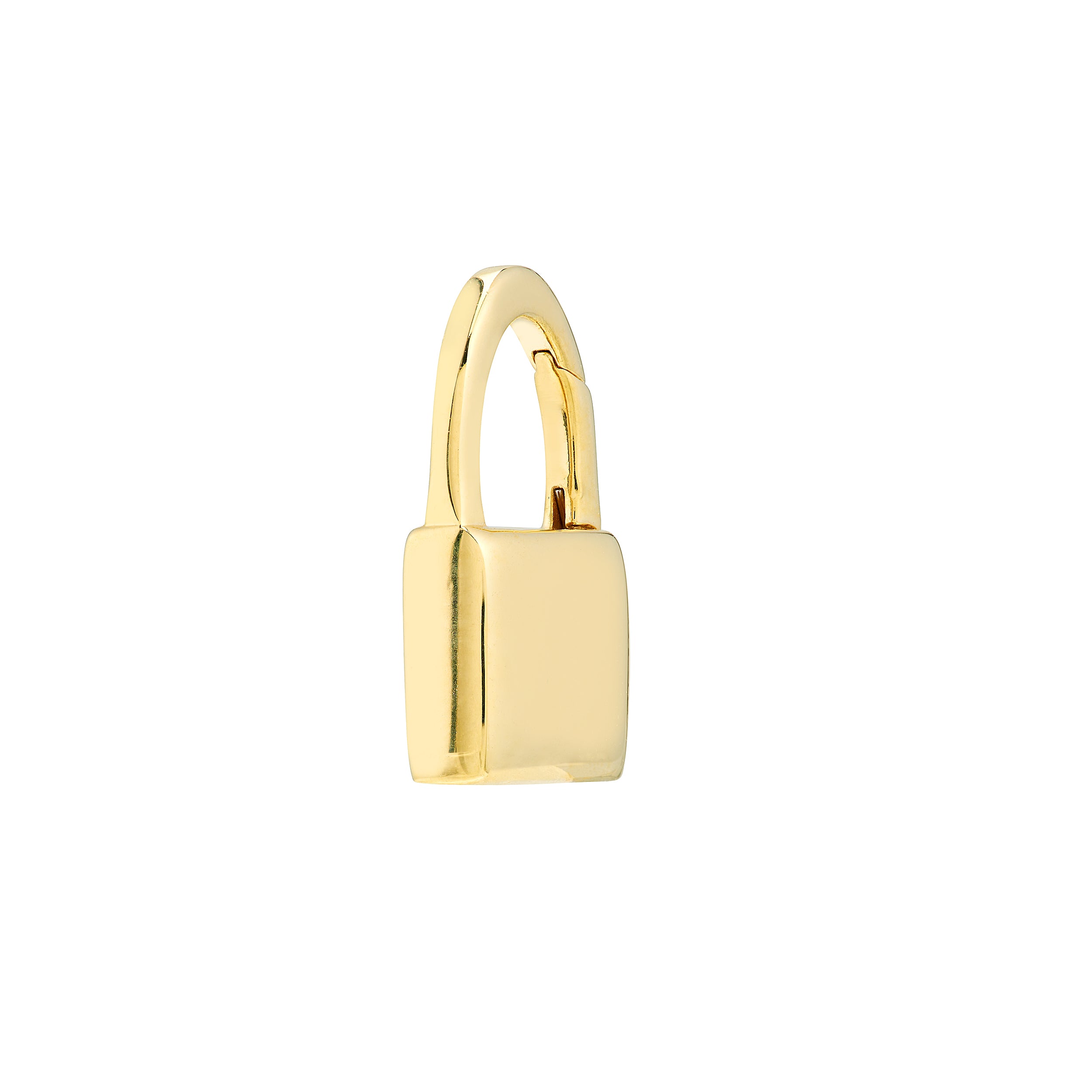14K Yellow Gold Padlock Shaped Push Clasp