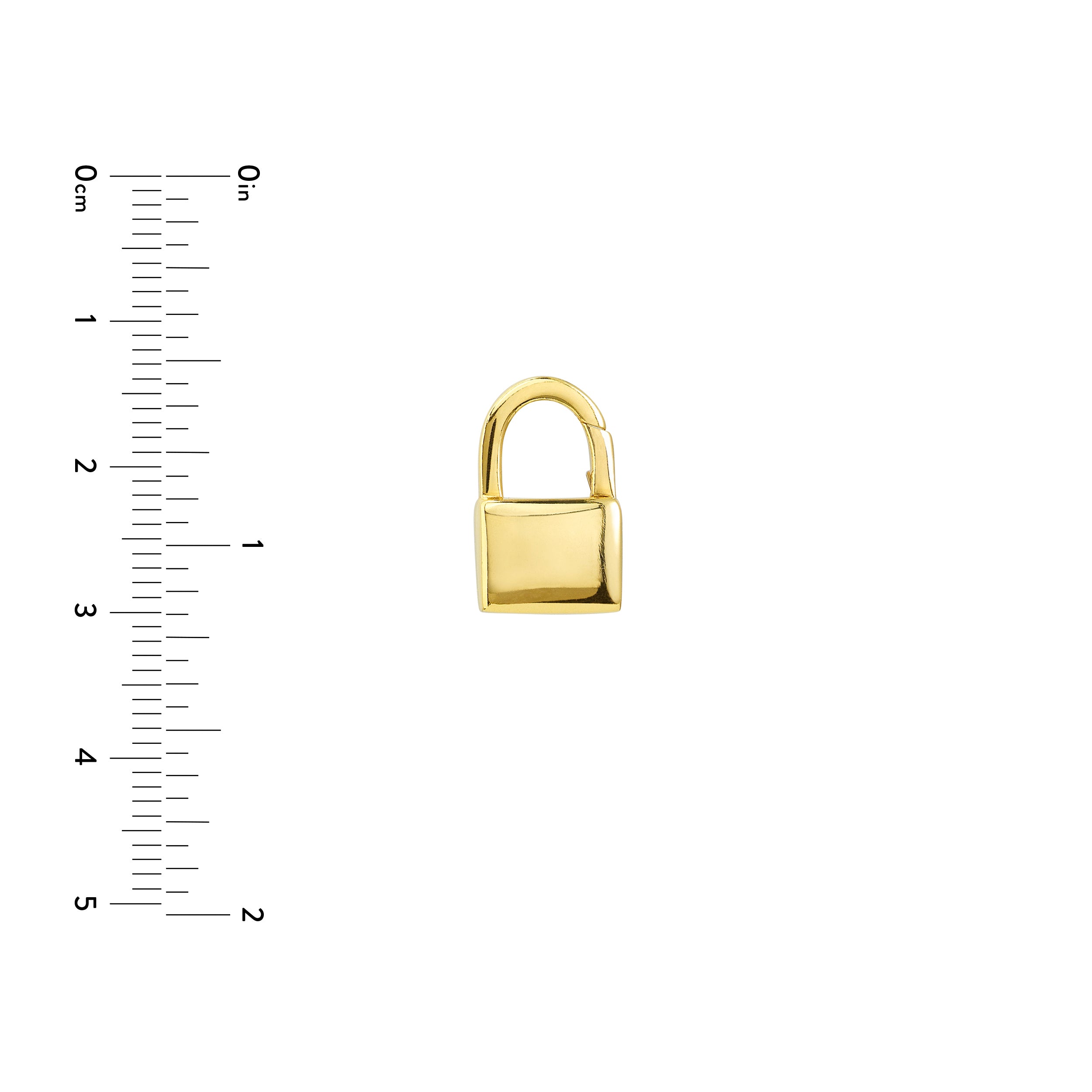 14K Yellow Gold Padlock Shaped Push Clasp