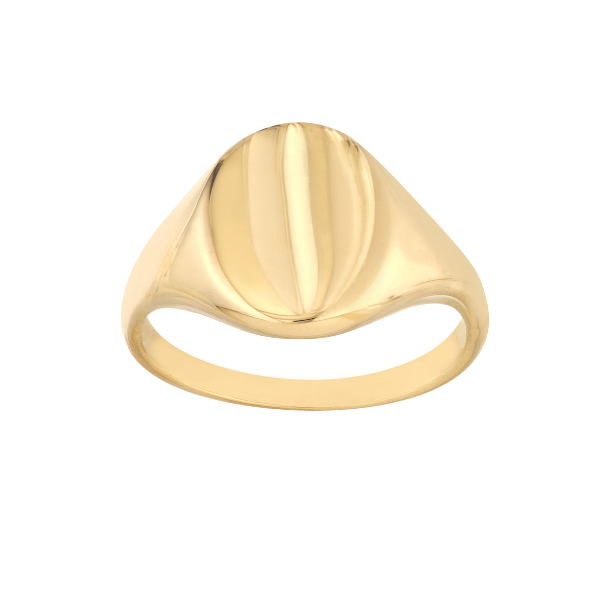 14K Yellow Gold 12.5x10.5mm Oval Signet Ring
