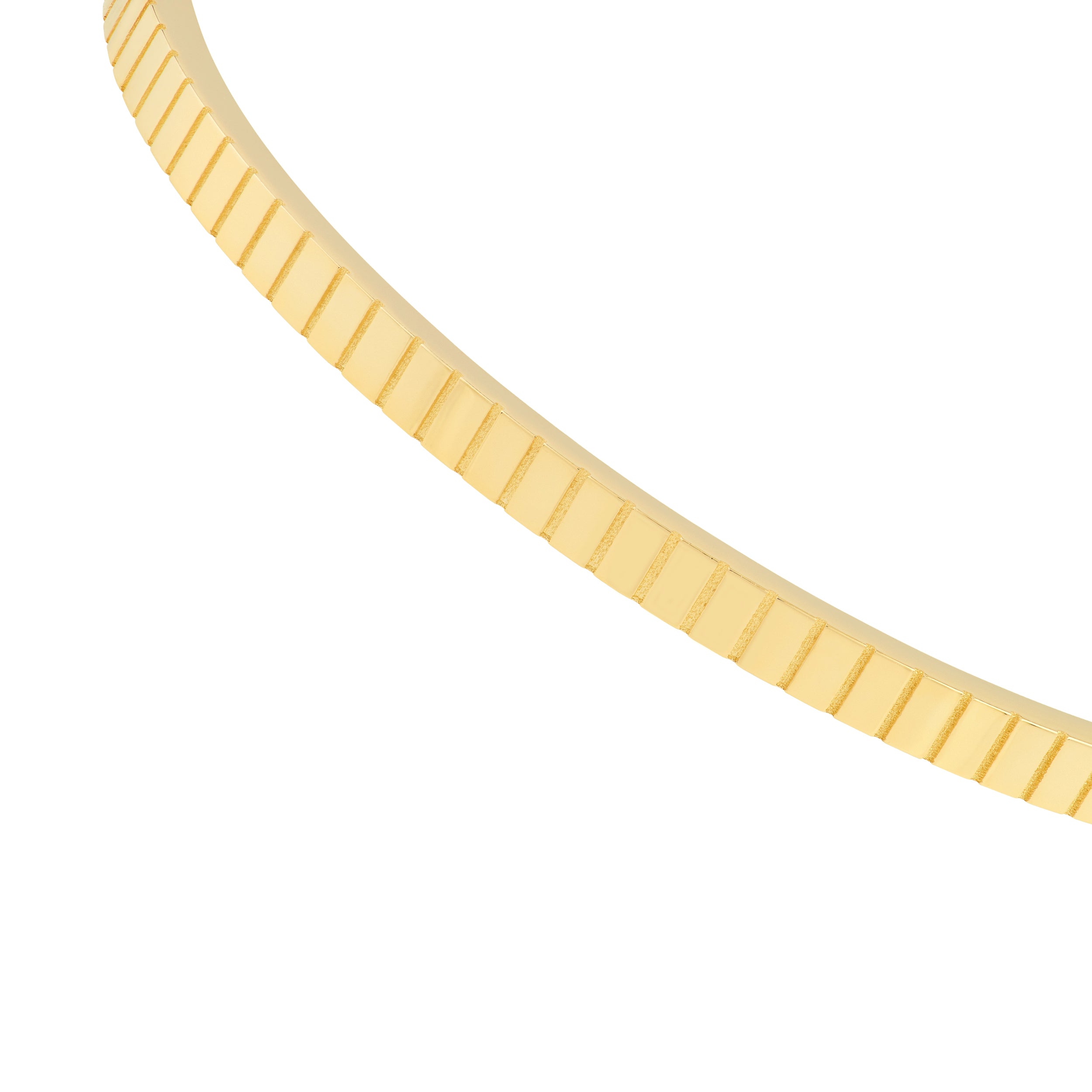 14K Yellow Gold Fluted Hinge Weave Bangle