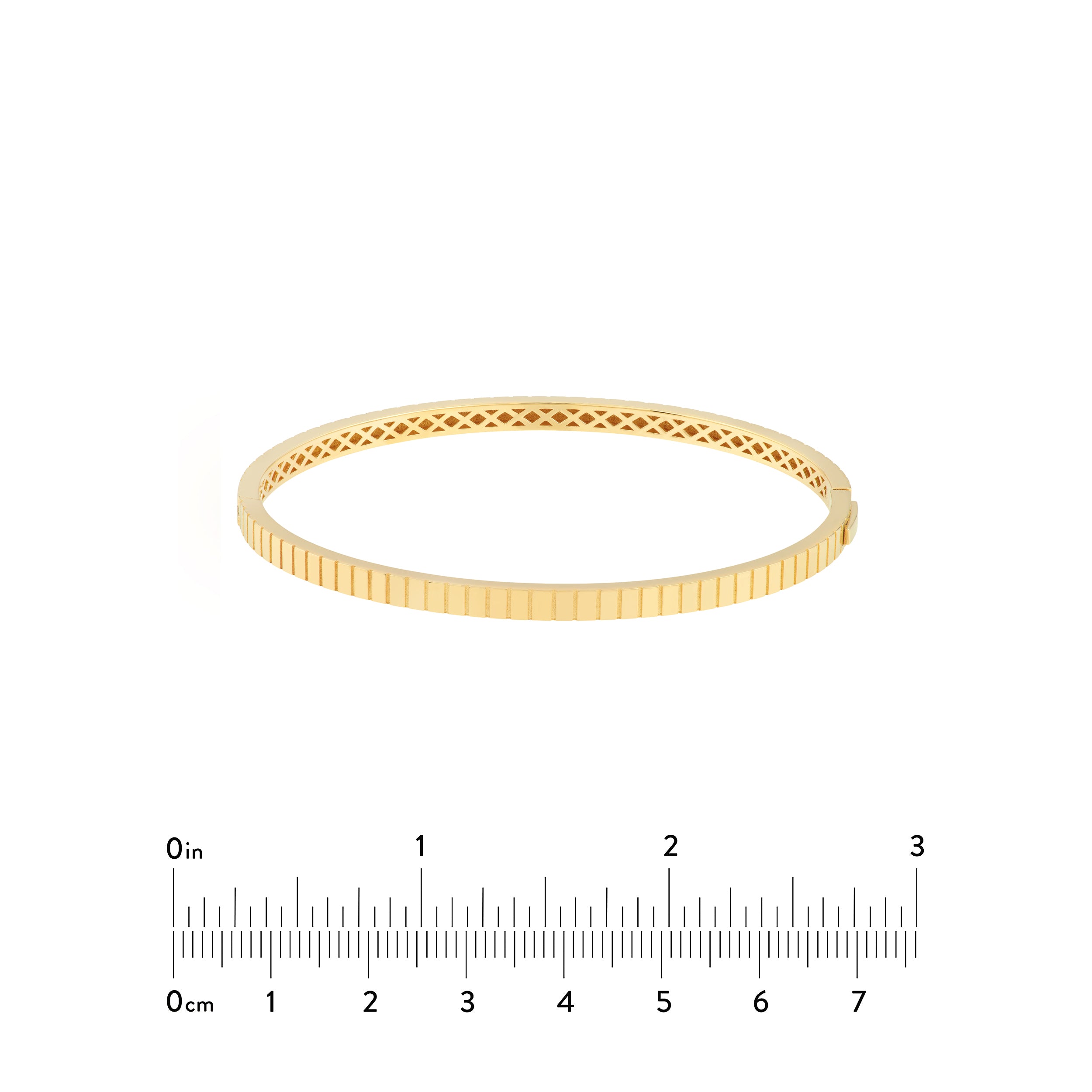 14K Yellow Gold Fluted Hinge Weave Bangle