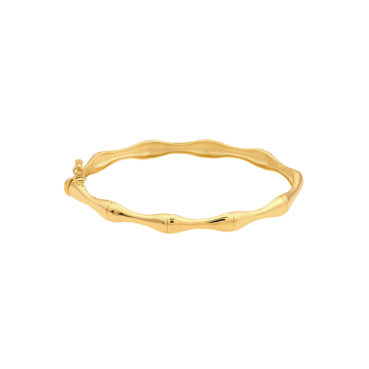 14K Yellow Gold Bamboo Style Bangle