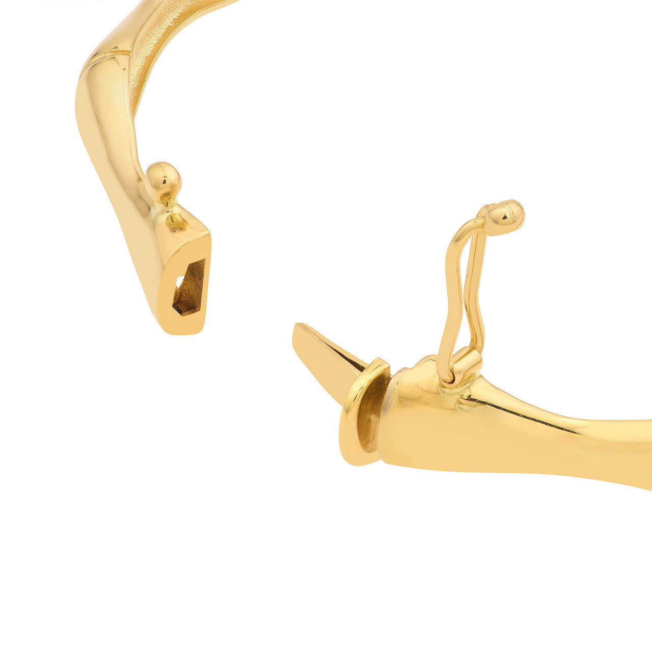 14K Yellow Gold Bamboo Style Bangle