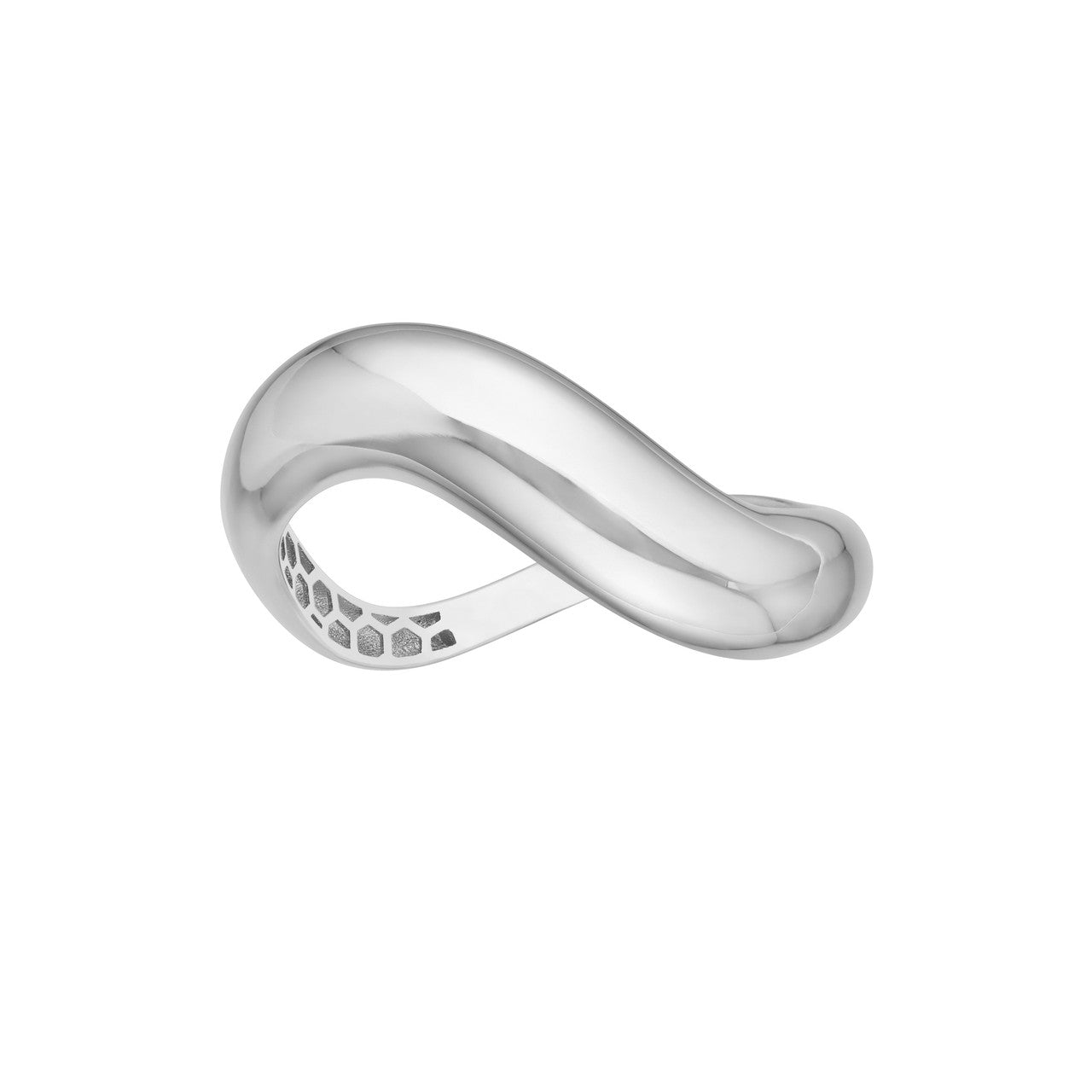 14K White Gold Swirl Band