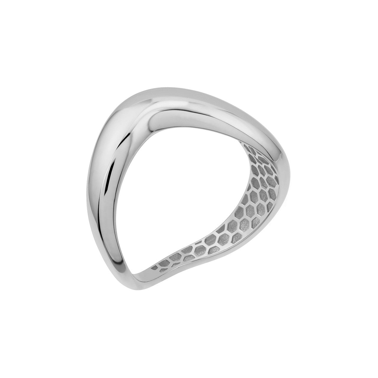14K White Gold Swirl Band