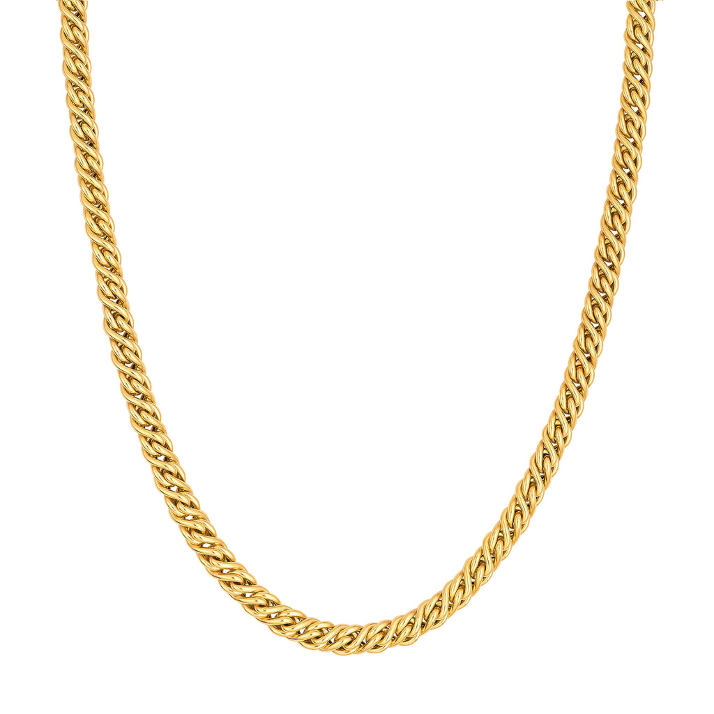 14K Yellow Gold Byzantine Twisted Chain Necklace 18