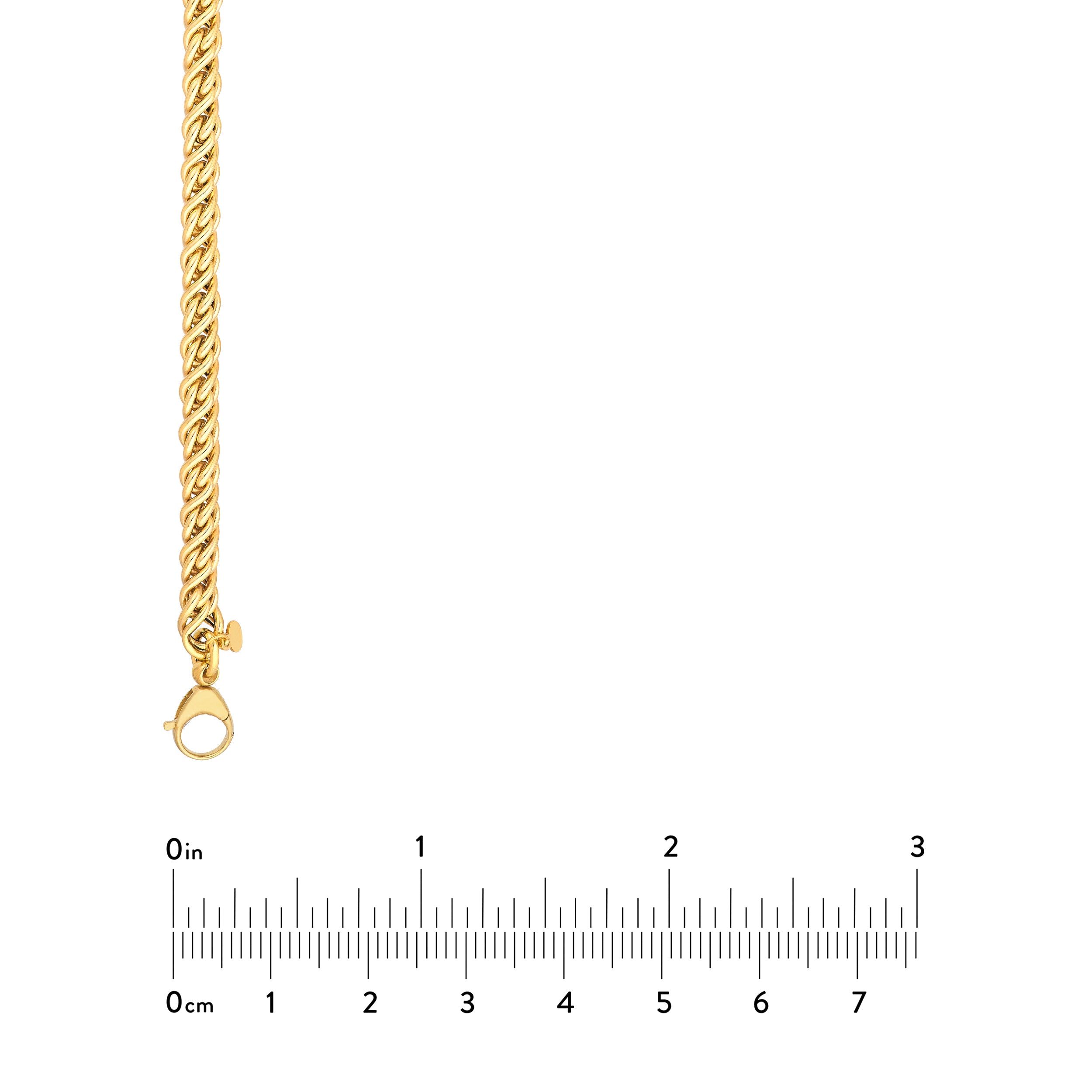 14K Yellow Gold Byzantine Twisted Chain Necklace 18"