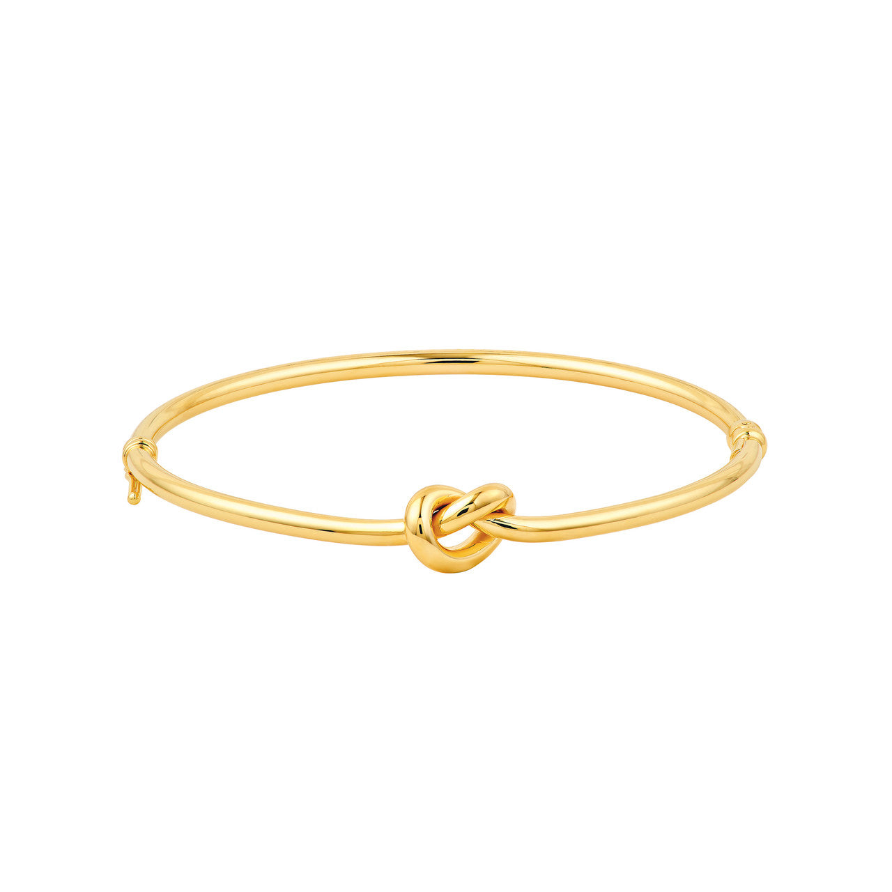 14K Yellow Gold 3mm Love Knot Tube Bangle
