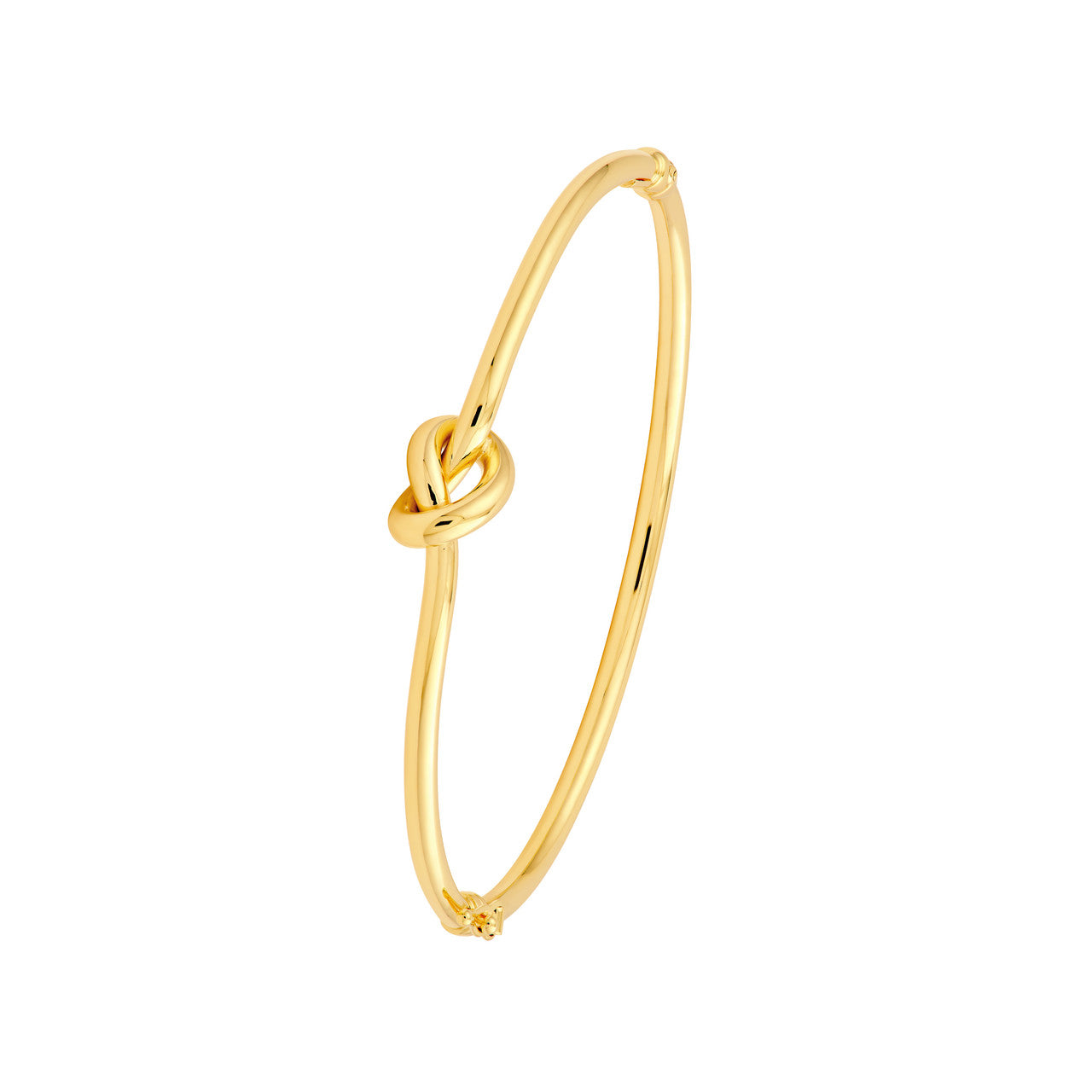 14K Yellow Gold 3mm Love Knot Tube Bangle