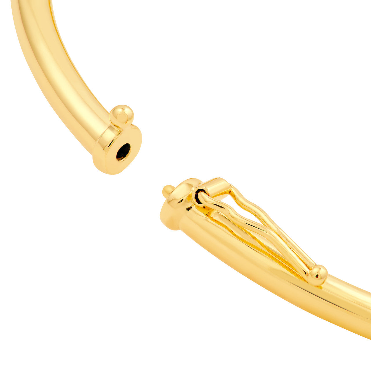 14K Yellow Gold 3mm Love Knot Tube Bangle