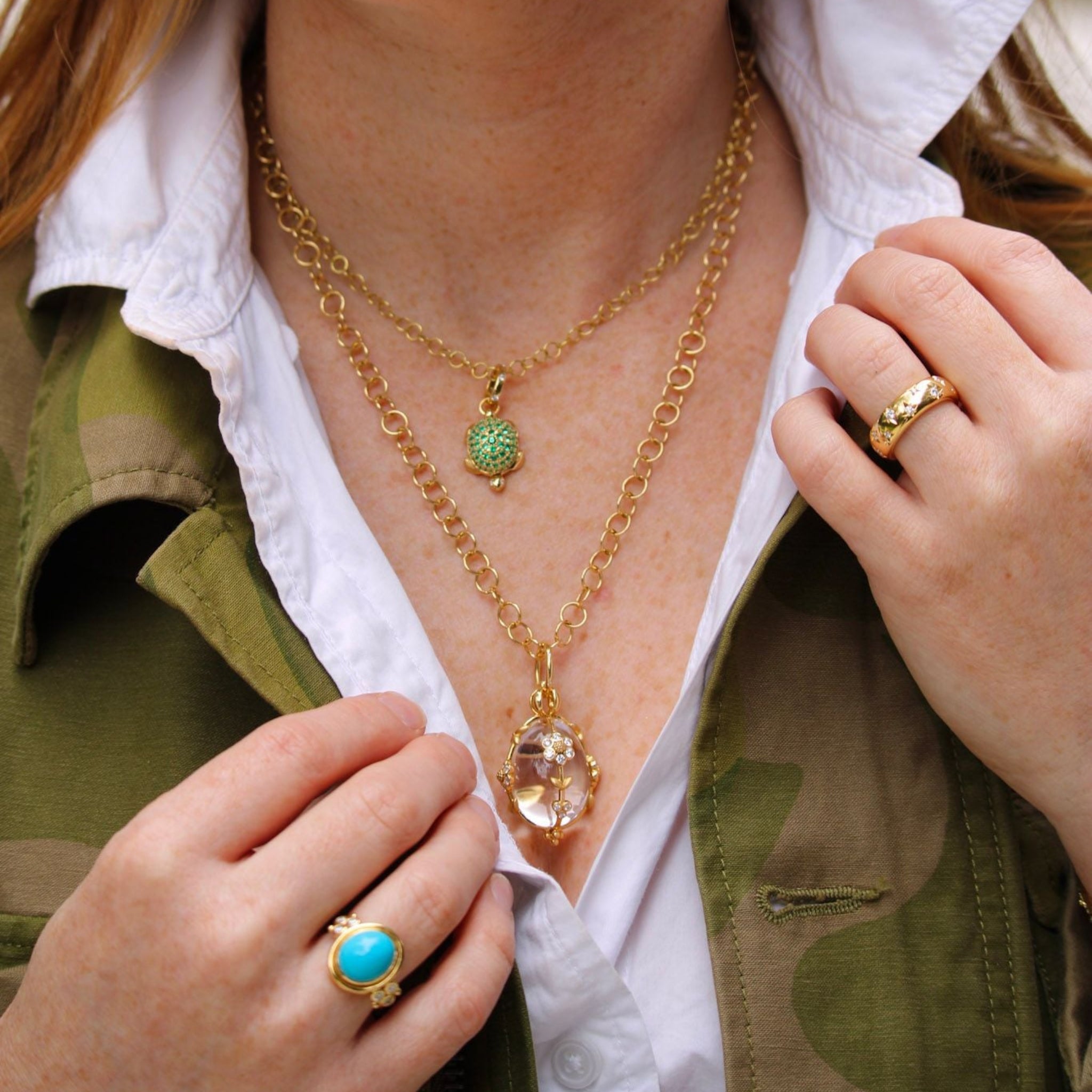 Temple St. Clair Emerald & Diamond Turtle Locket