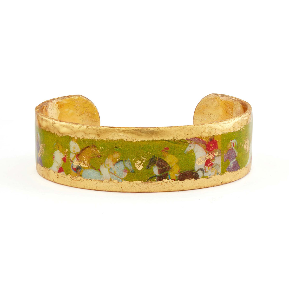 Evocateur Indian Polo 22K Gold Leaf Cuff .75"