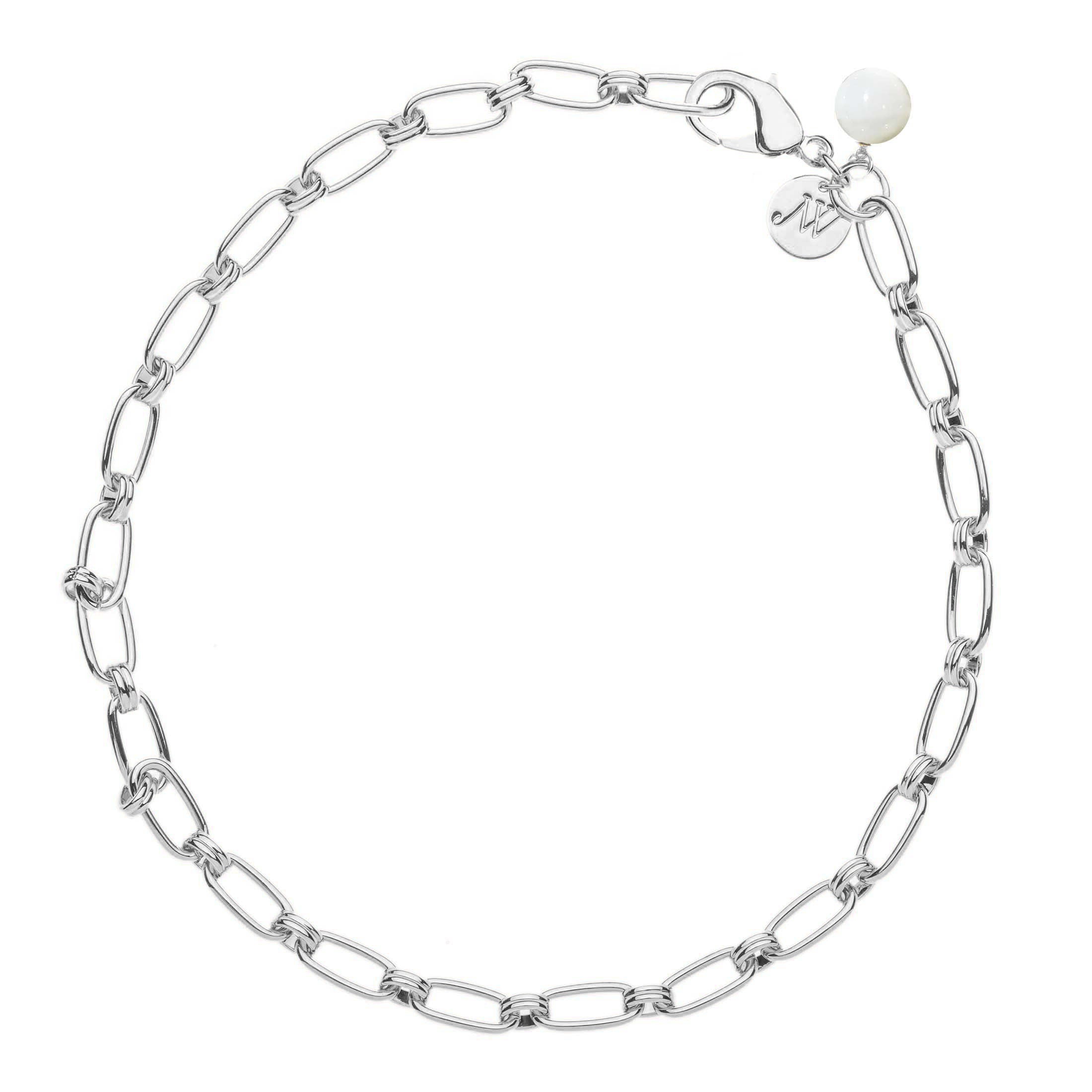 Jane Win Wheels of Fortune Chain with Mother of Pearl Bead