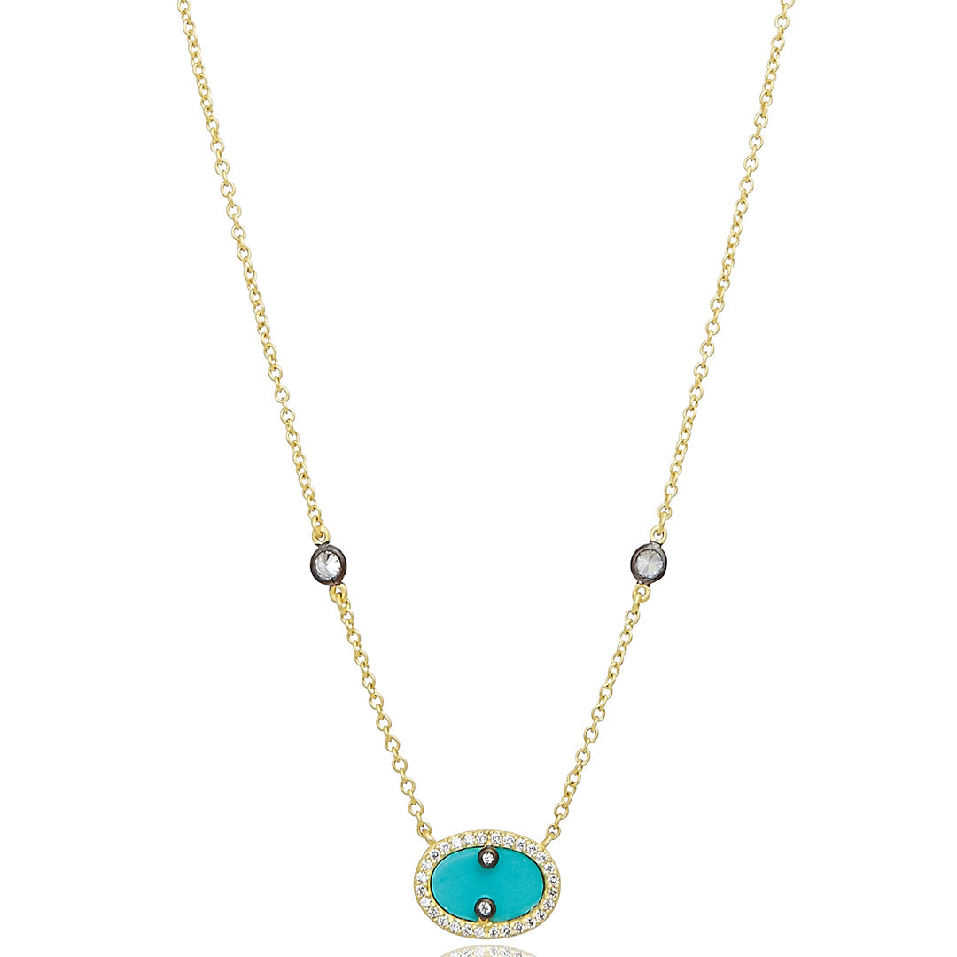 Freida Rothman Hint of Sparkle Oval Pendant Necklace