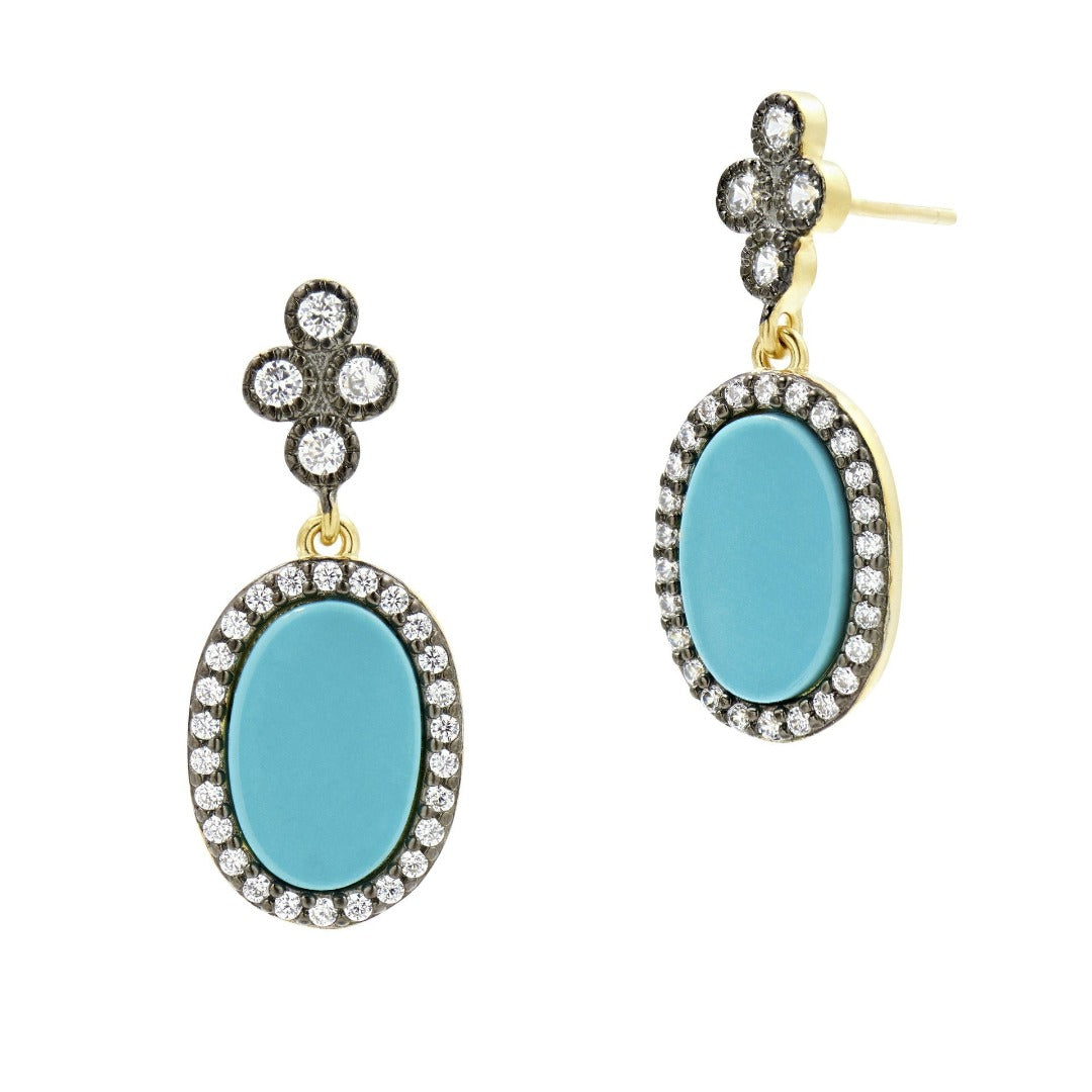 Freida Rothman Turquoise Touch of Color Earrings
