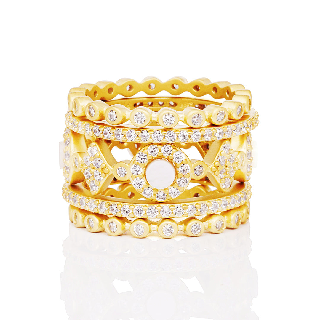 Freida Rothman Mother of Pearl 5 Stack Ring