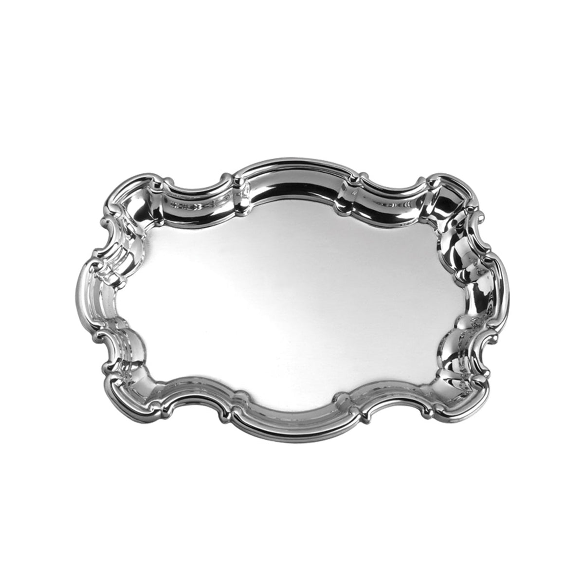 Pewter Chippendale Tray with Engraved Wedding Invitation