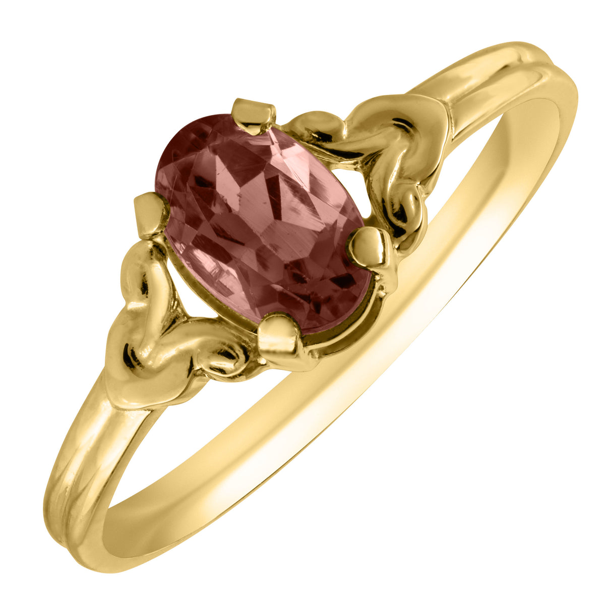 Child Garnet January Birthstone 14K Yellow Gold Ring