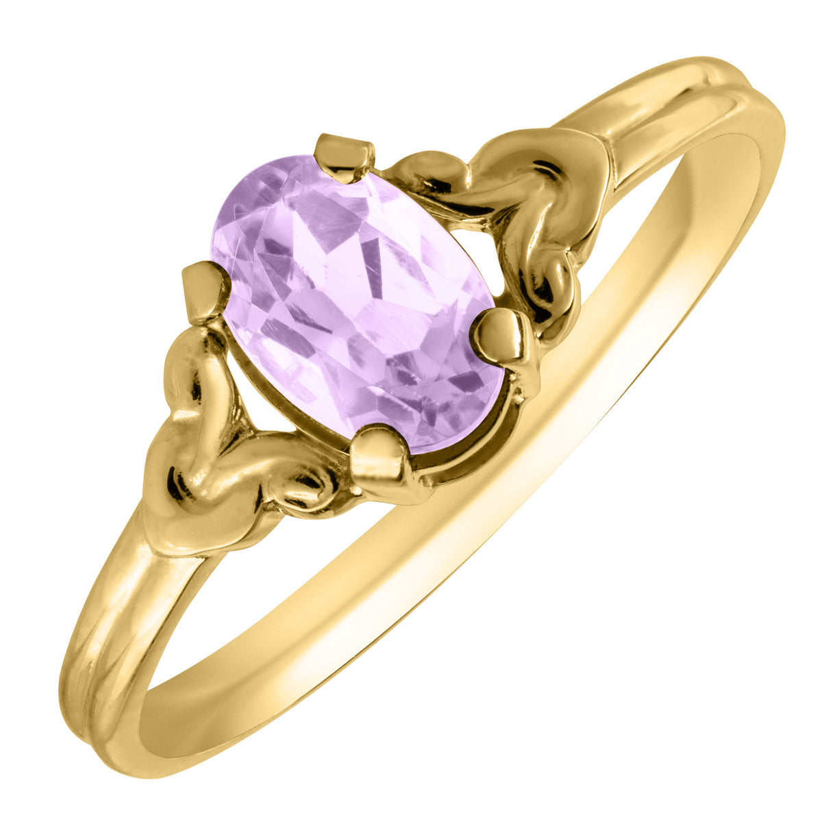 Child Rhodolite June Birthstone 14K Yellow Gold Ring